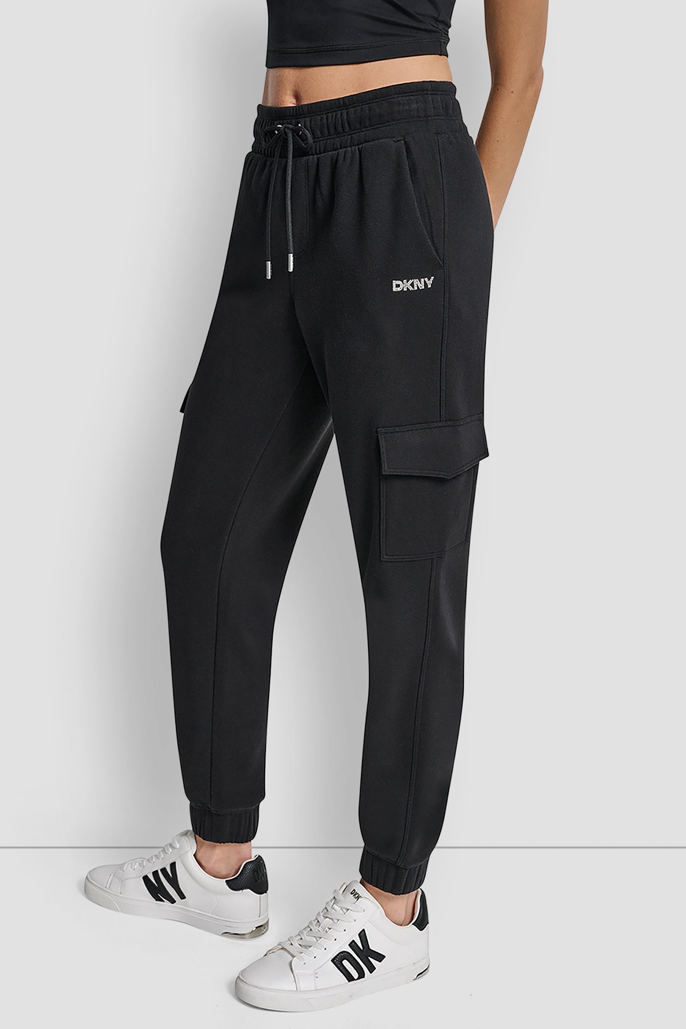 HIGH RISE LOGO EMBELLISHED SLIM CARGO JOGGER VIEW 3 | New Arrivals
