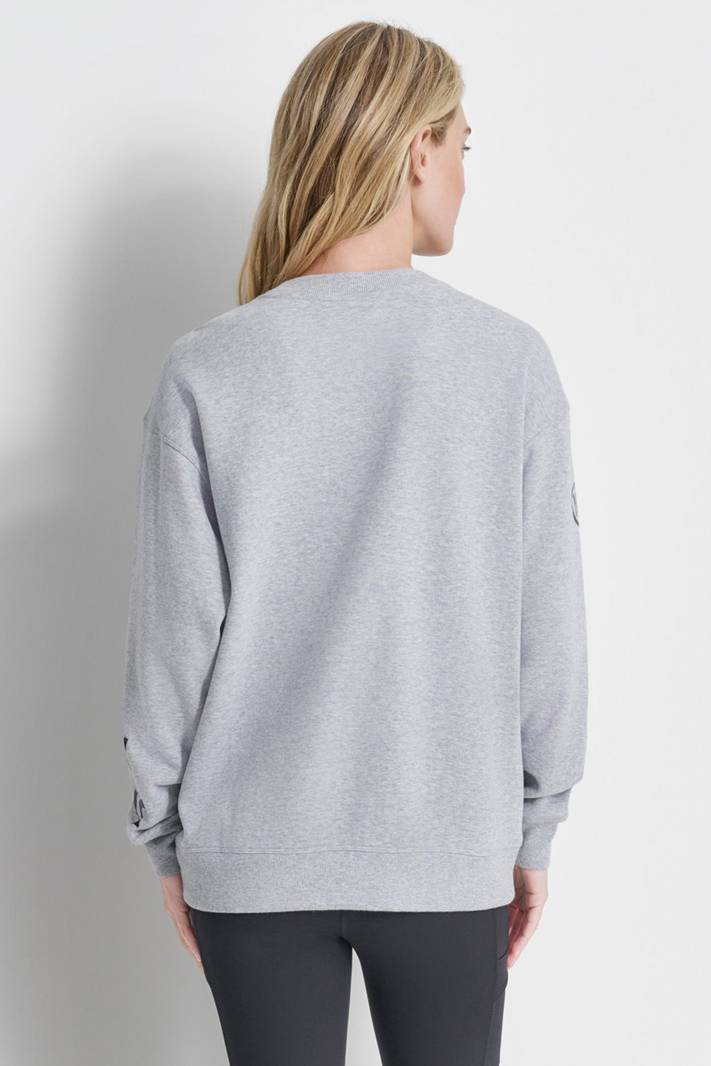 PEARL HEATHER GREY GRAFFITI LOGO CREWNECK, BACK VIEW | Sweatshirts & Joggers