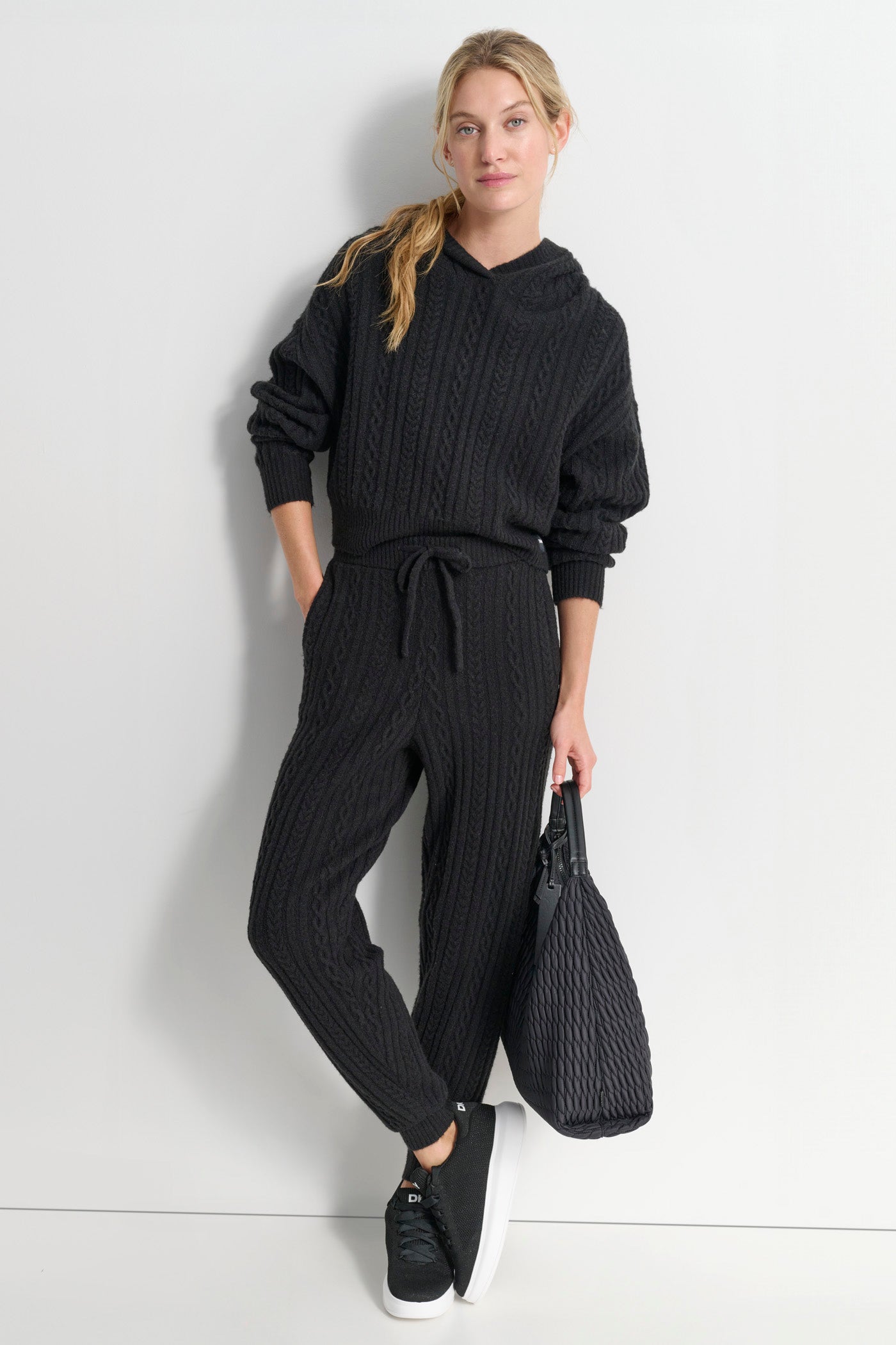 COZY CABLE SWEATER HOODIE VIEW 5 | MATCHING SETS