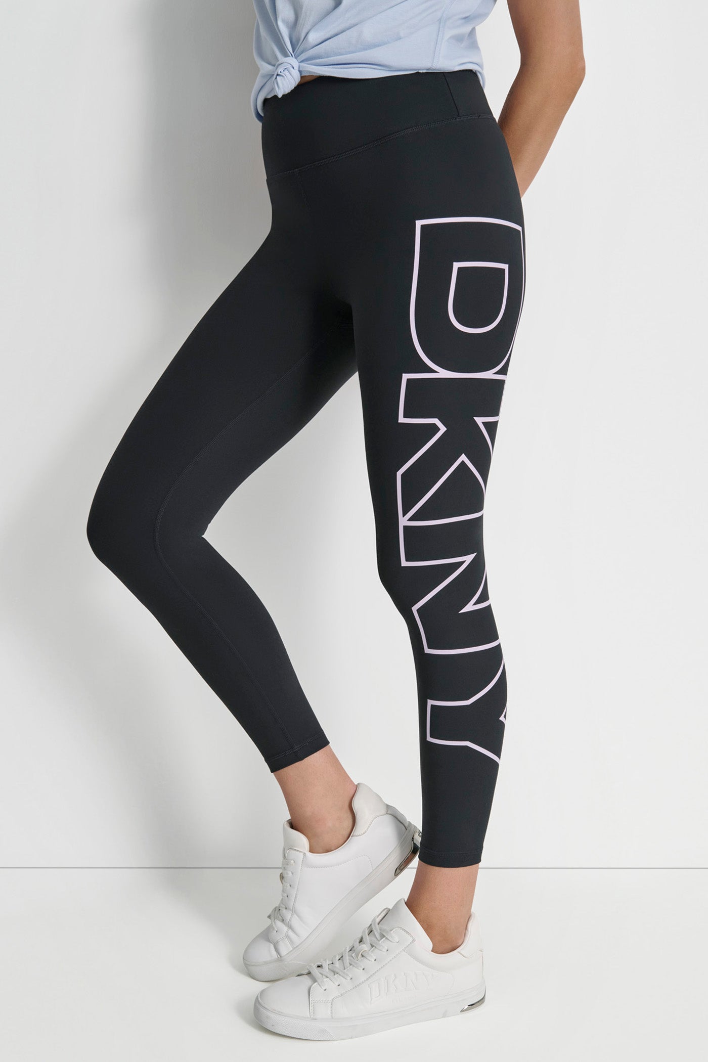 Purple CROPPED MID-RISE LOGO COMPRESSION LEGGING, VIEW 1 | Cyber Deals