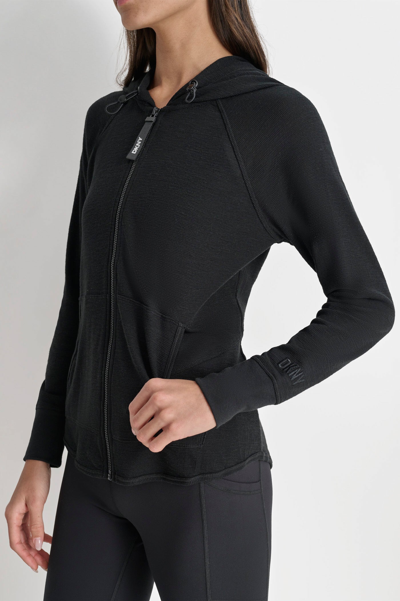 SLUB WAFFLE KNIT HOODIE VIEW 4