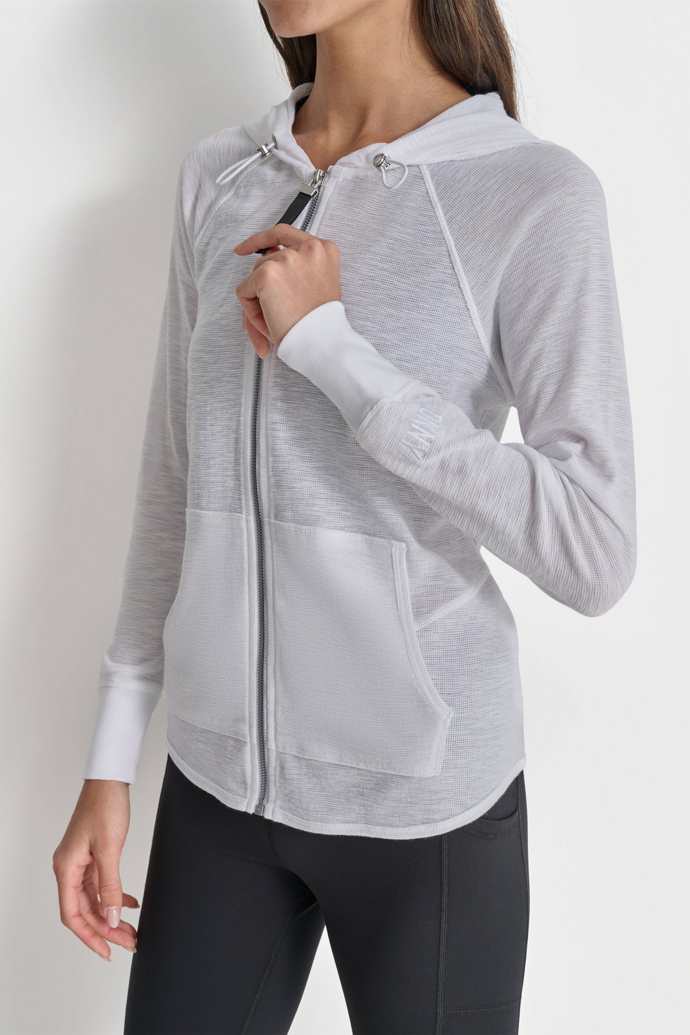 SLUB WAFFLE KNIT HOODIE VIEW 4