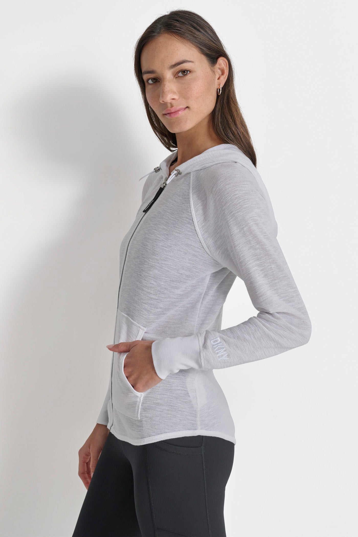 SLUB WAFFLE KNIT HOODIE VIEW 3