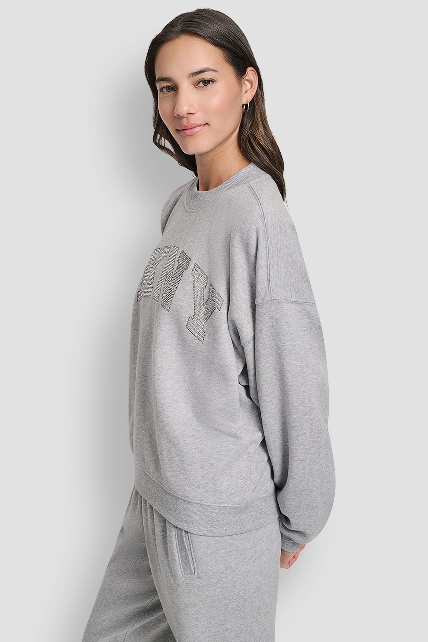 EXPLODED RHINESTONE VARISTY LOGO PULLOVER VIEW 3 | MATCHING SETS