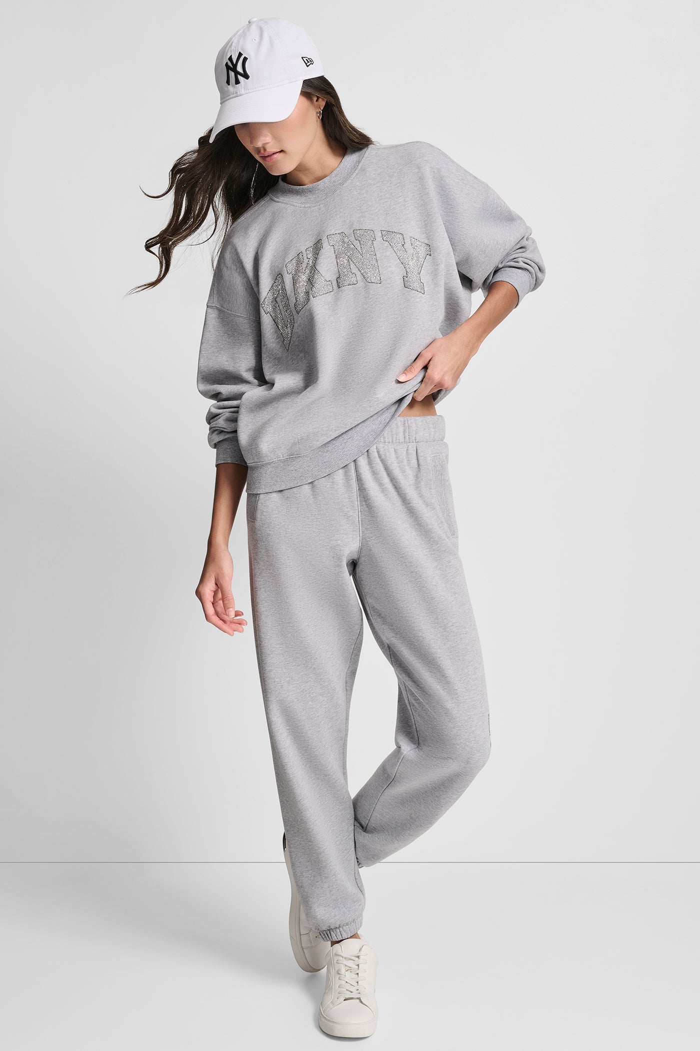 EXPLODED RHINESTONE VARISTY LOGO HIGH RISE RELAXED VIEW 6