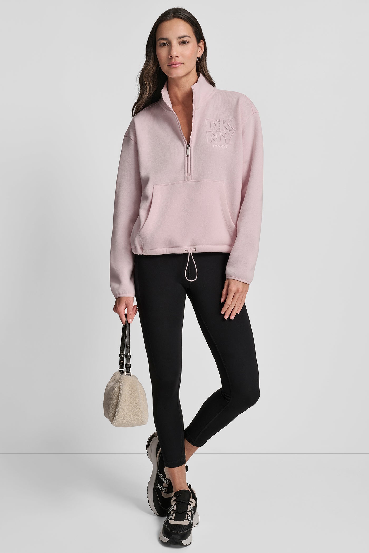HALF ZIP PULLOVER WITH OUTLINE LOGO EMBROIDERY VIEW 5 | DKNY Sport