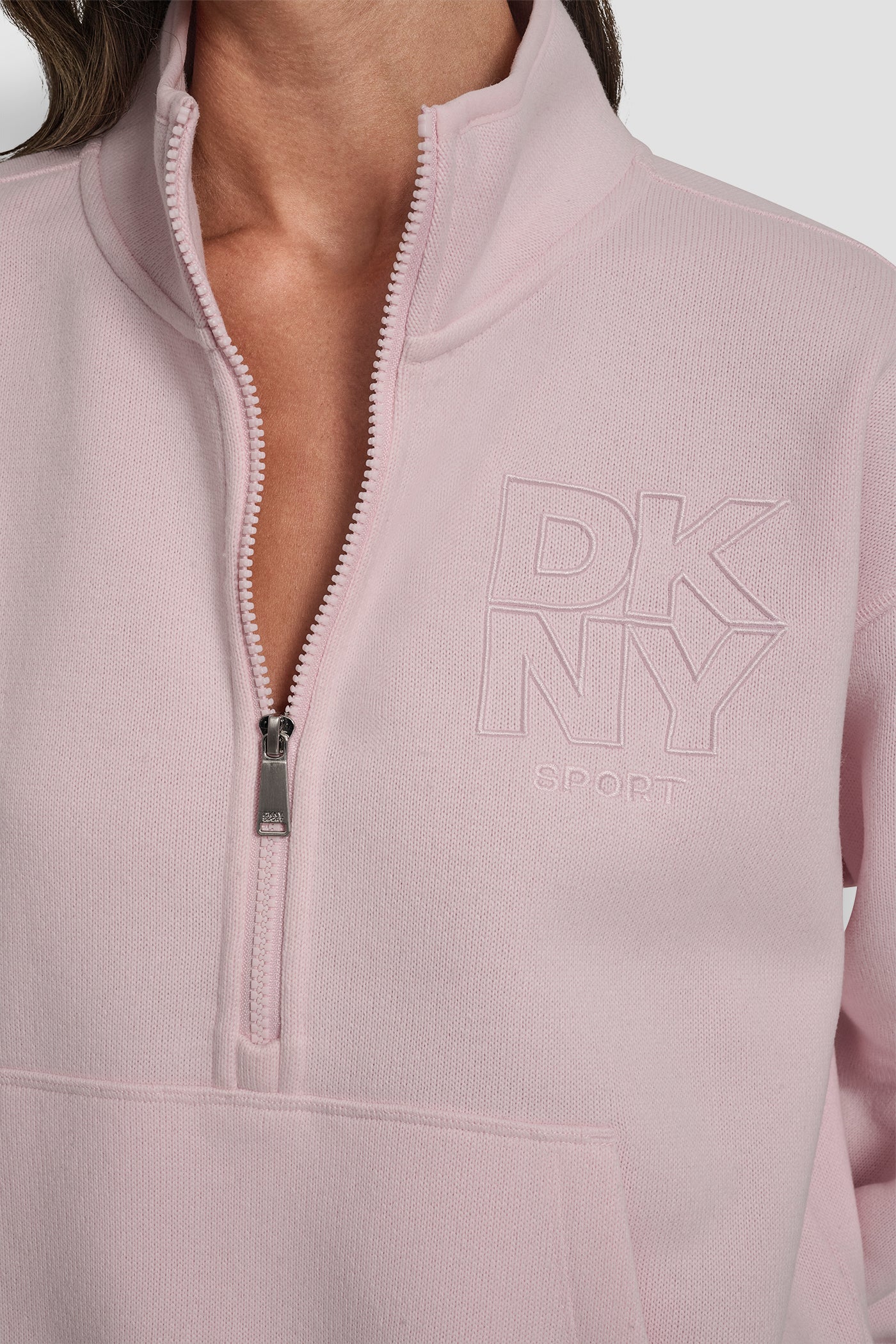 HALF ZIP PULLOVER WITH OUTLINE LOGO EMBROIDERY VIEW 4 | DKNY Sport