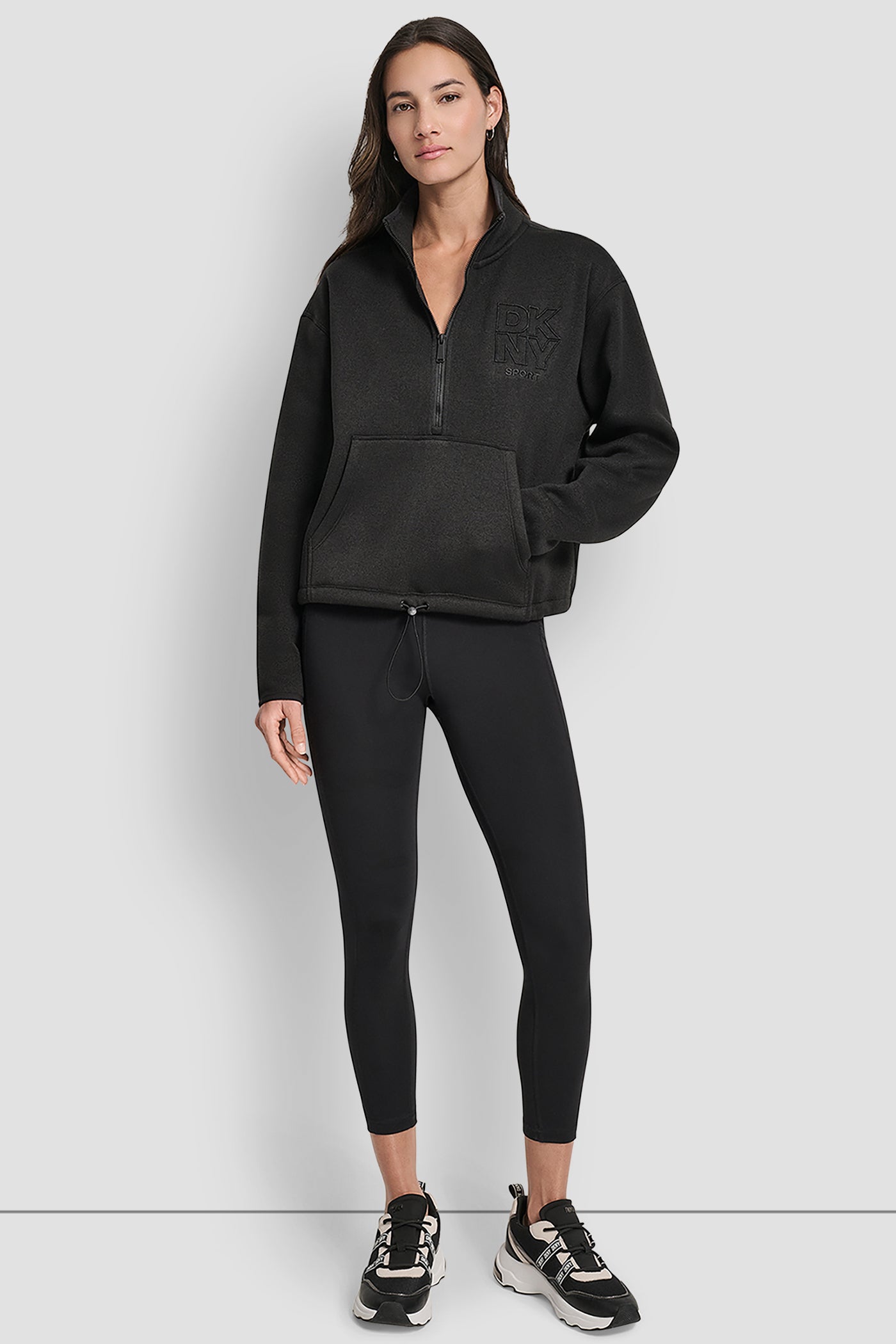 HALF ZIP PULLOVER WITH OUTLINE LOGO EMBROIDERY VIEW 5 | DKNY Sport