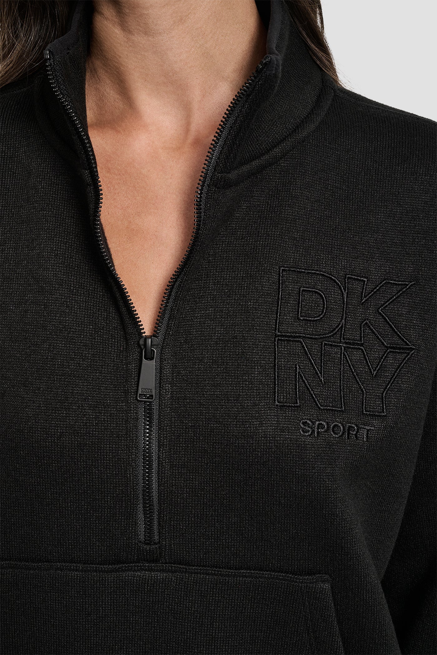 HALF ZIP PULLOVER WITH OUTLINE LOGO EMBROIDERY VIEW 4 | DKNY Sport