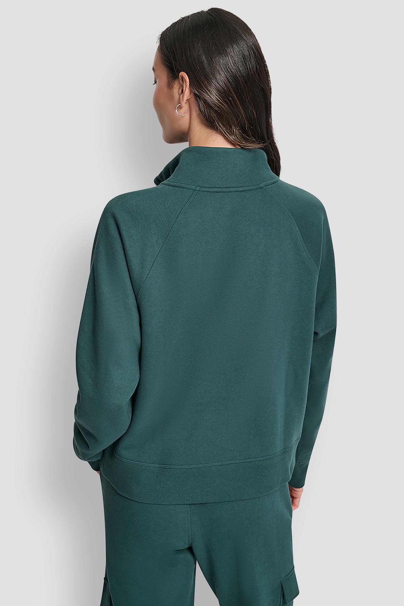 COOL PINE LOGO EMBELLISHED HALF ZIP SWEATSHIRT, VIEW 2 | DKNY Sport
