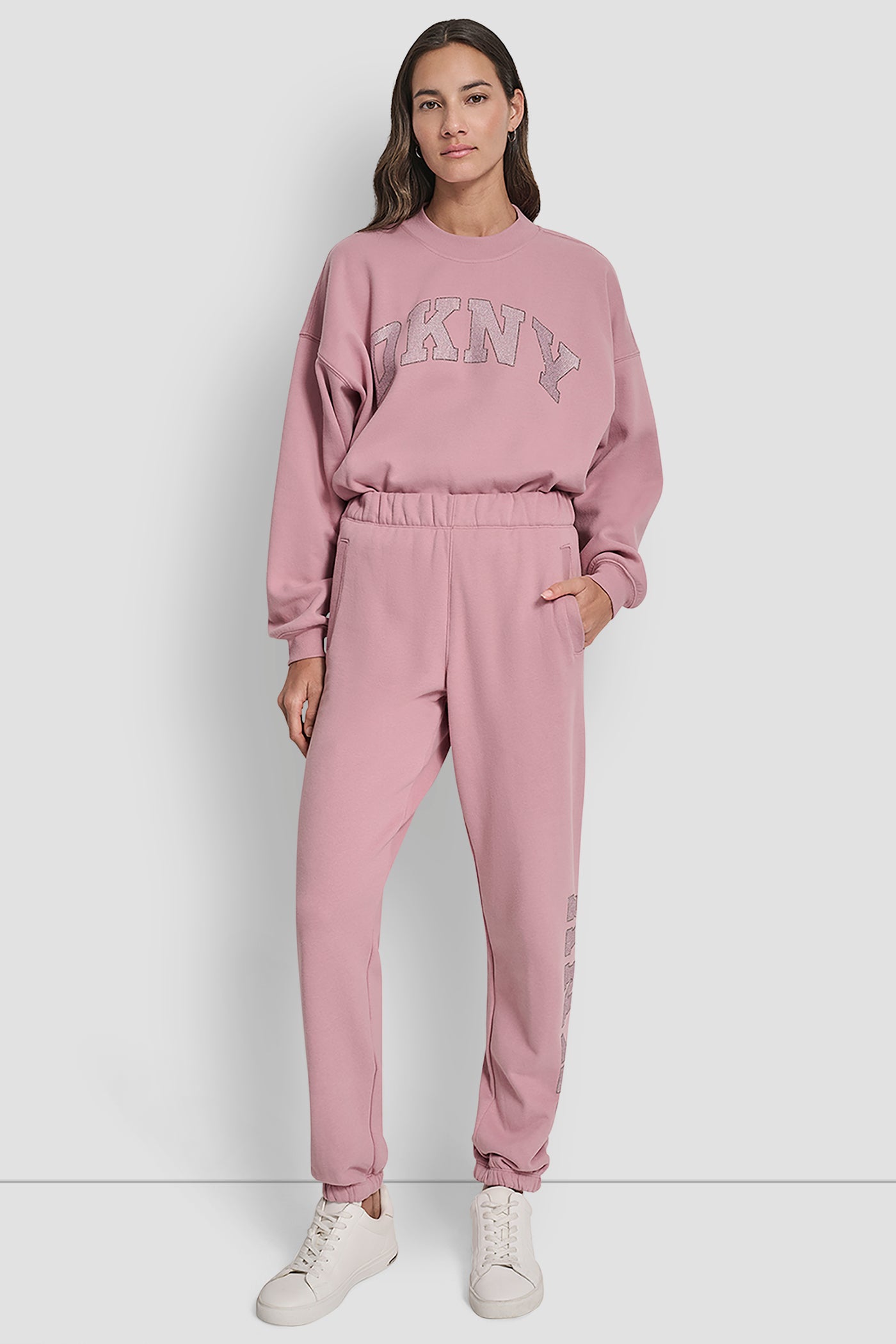EXPLODED RHINESTONE VARISTY LOGO HIGH RISE RELAXED VIEW 5 | Sweatshirts & Joggers