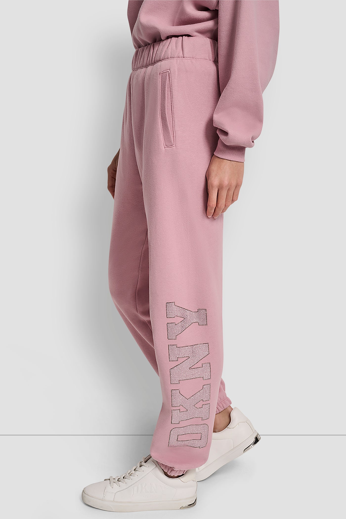 EXPLODED RHINESTONE VARISTY LOGO HIGH RISE RELAXED VIEW 3 | Sweatshirts & Joggers