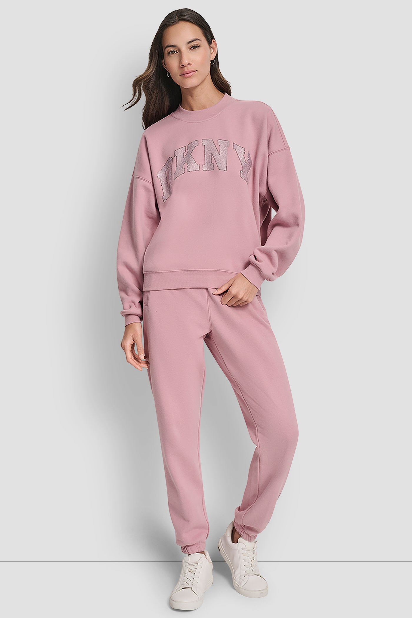 EXPLODED RHINESTONE VARISTY LOGO PULLOVER VIEW 5 | DKNY Sport
