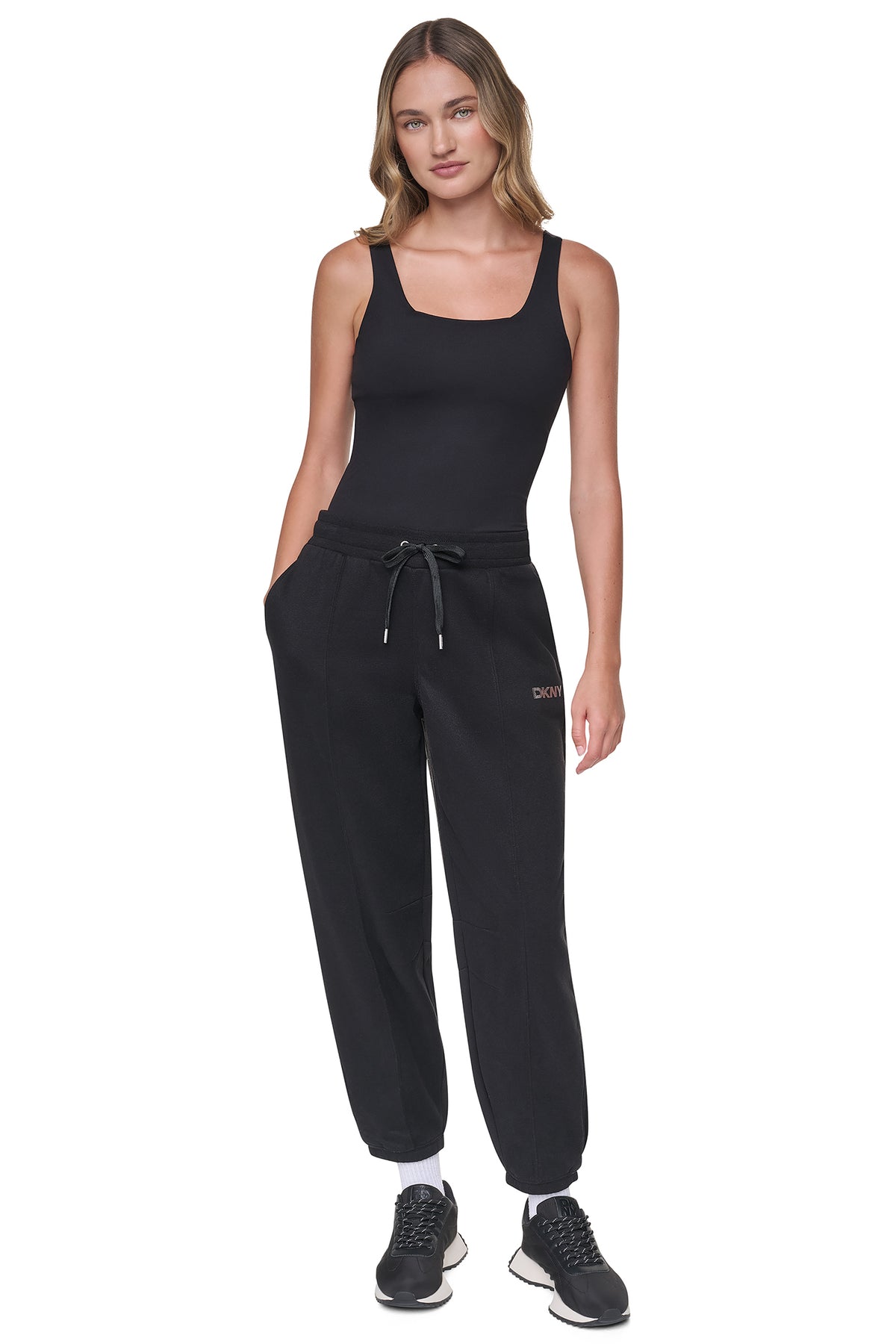 FOIL LOGO HIGH-RISE BARREL LEG JOGGER VIEW 2