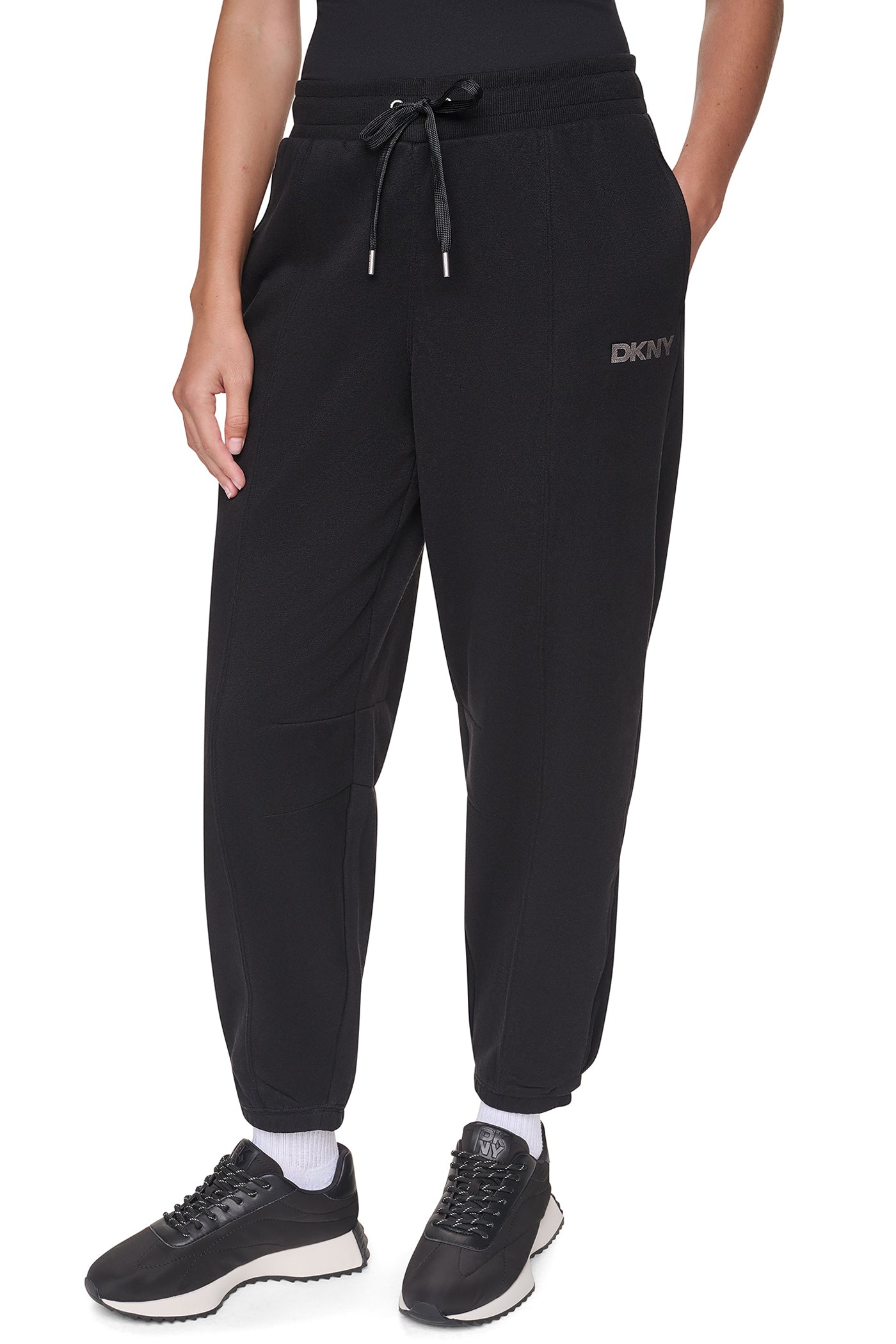 FOIL LOGO HIGH-RISE BARREL LEG JOGGER VIEW 1