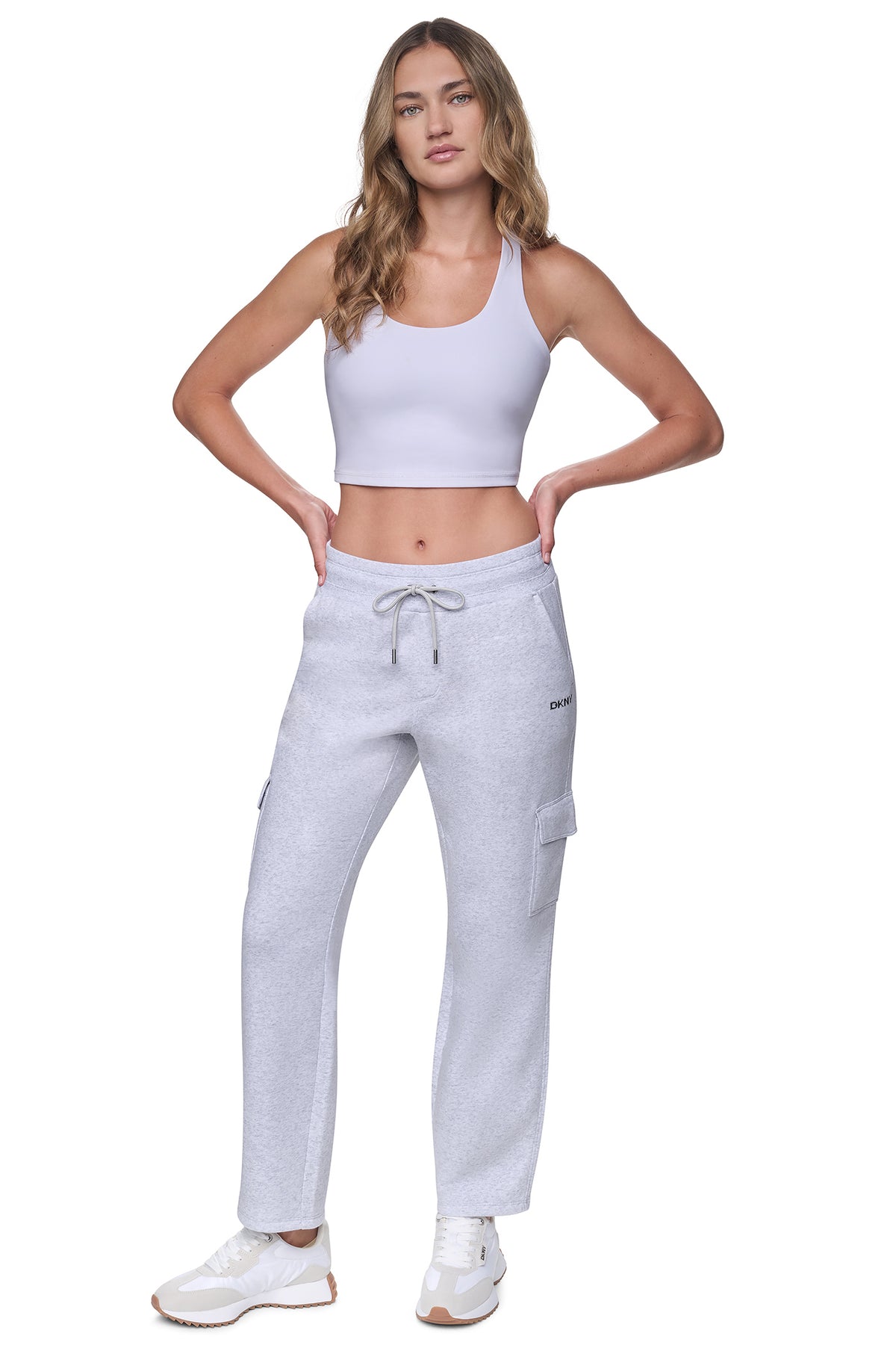 METALLIC BUBBLE LOGO MID-RISE CARGO PANT VIEW 1