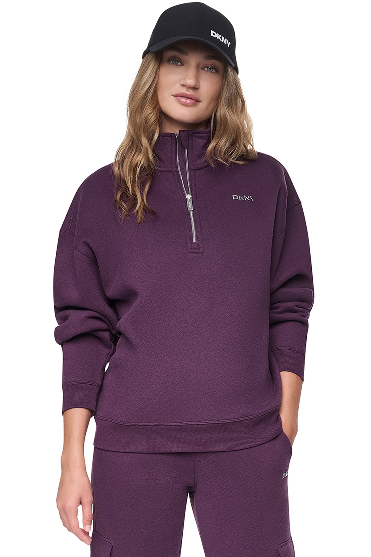 METALLIC BUBBLE 1/4 ZIP PULLOVER VIEW 2