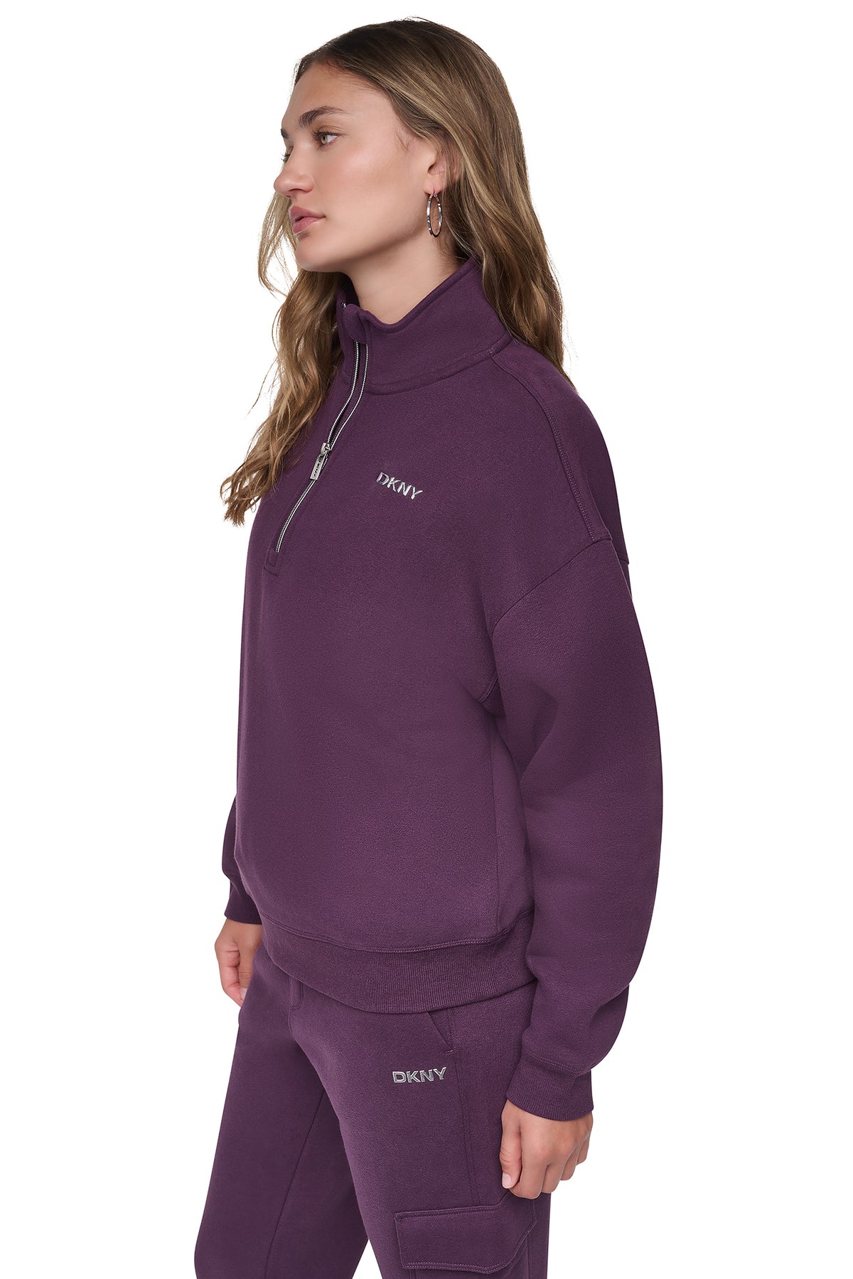 METALLIC BUBBLE 1/4 ZIP PULLOVER VIEW 2