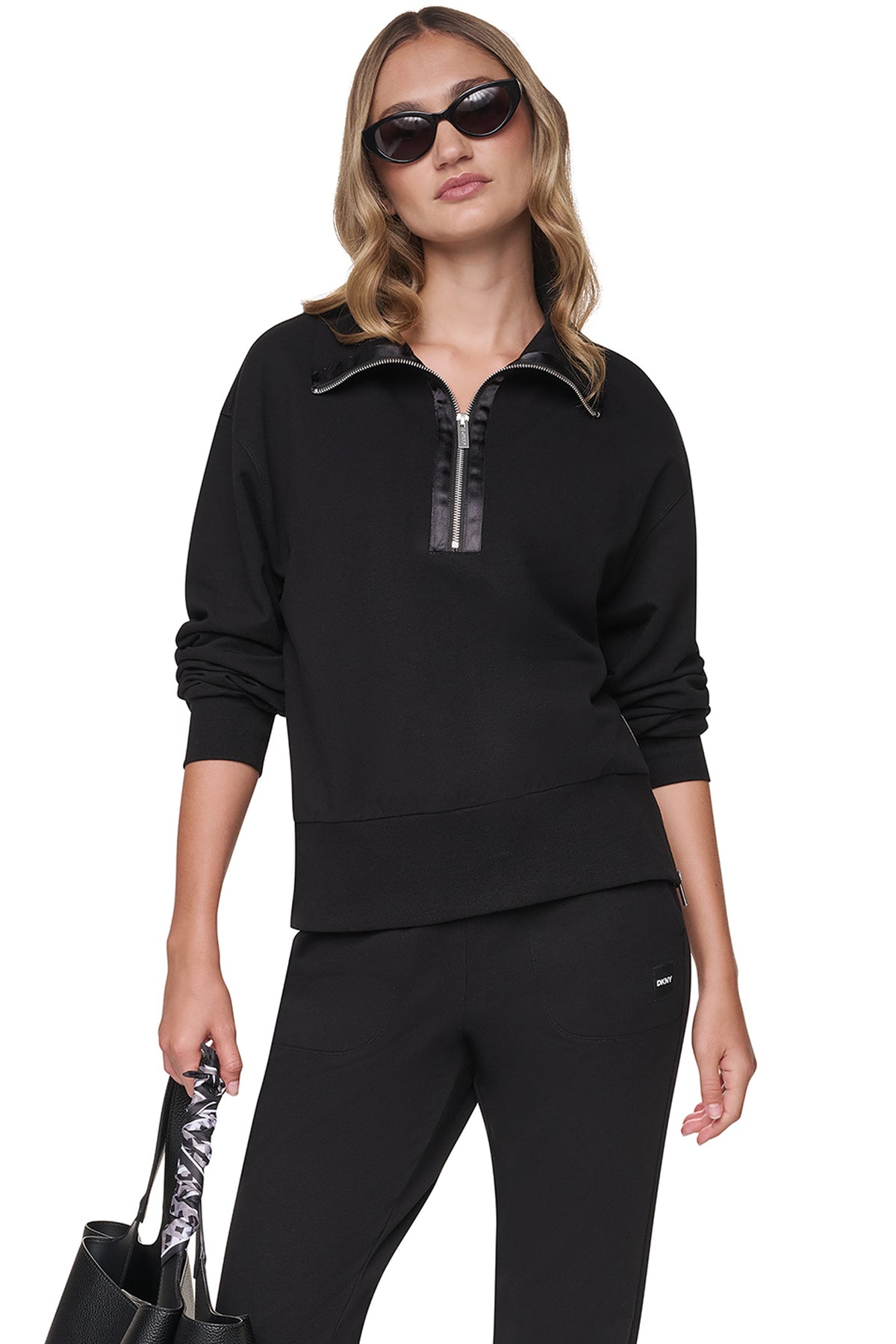 MOCK NECK FRONT-ZIP PULLOVER VIEW 1