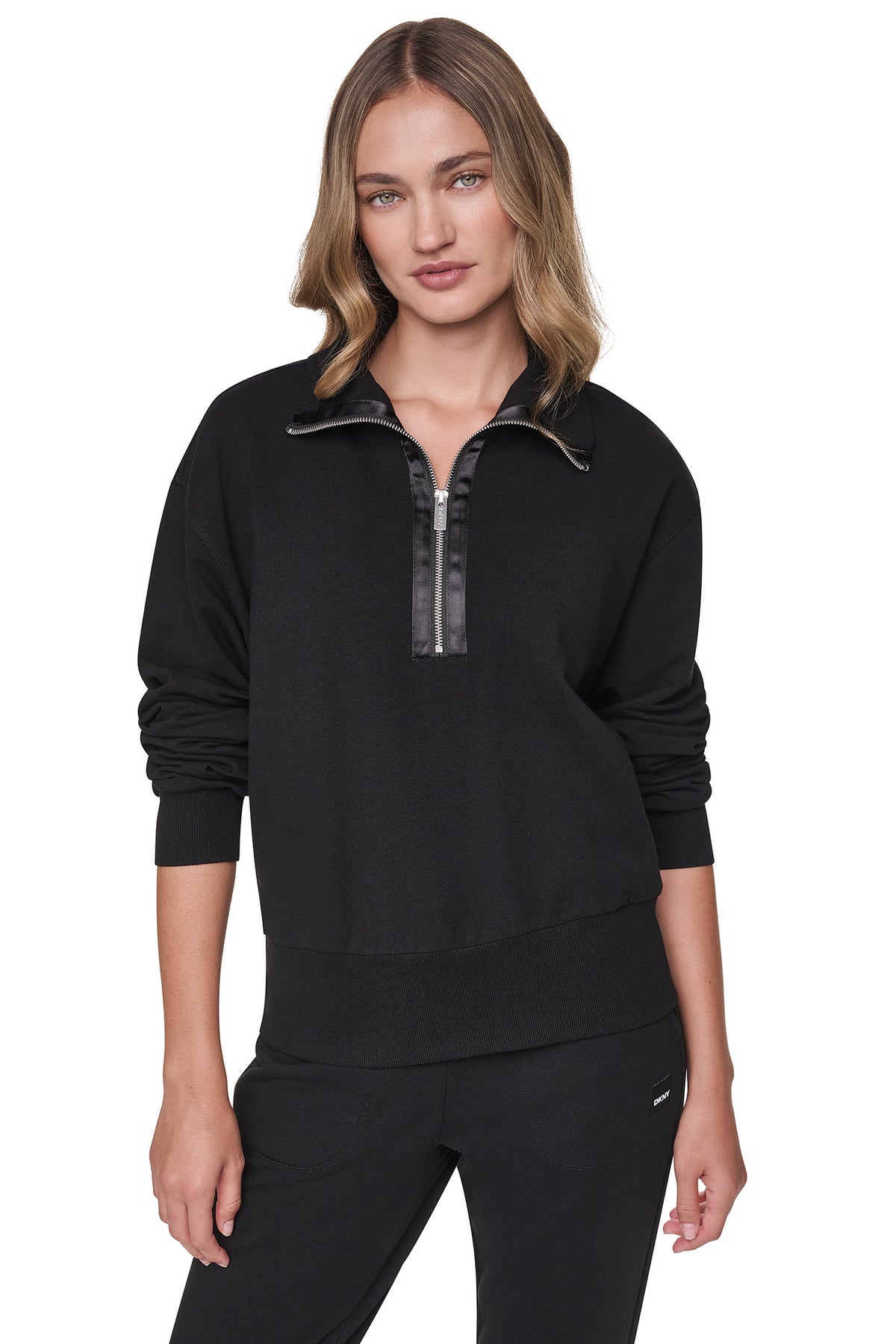 MOCK NECK FRONT-ZIP PULLOVER VIEW 2