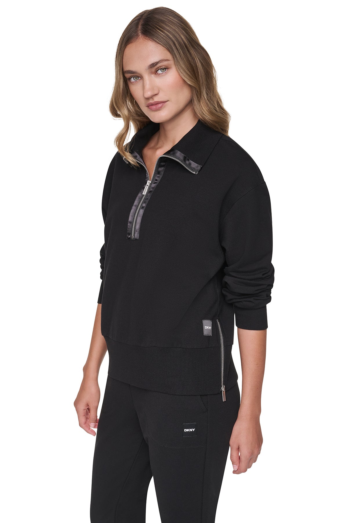 MOCK NECK FRONT-ZIP PULLOVER VIEW 2