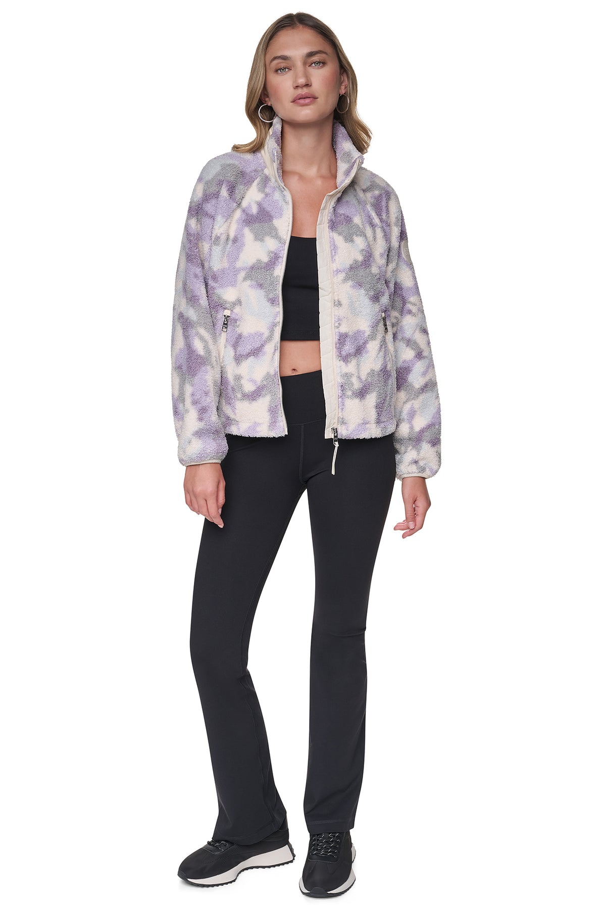 PRINTED SHERPA MOCK NECK JACKET VIEW 2