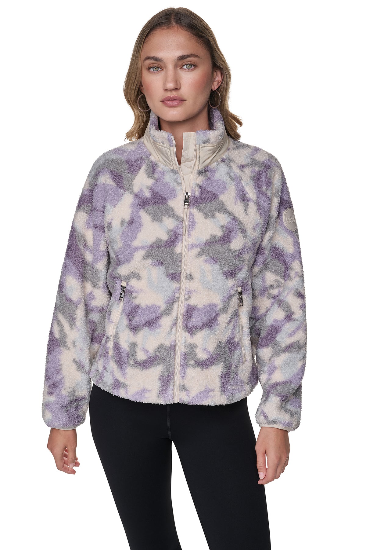 PRINTED SHERPA MOCK NECK JACKET VIEW 2