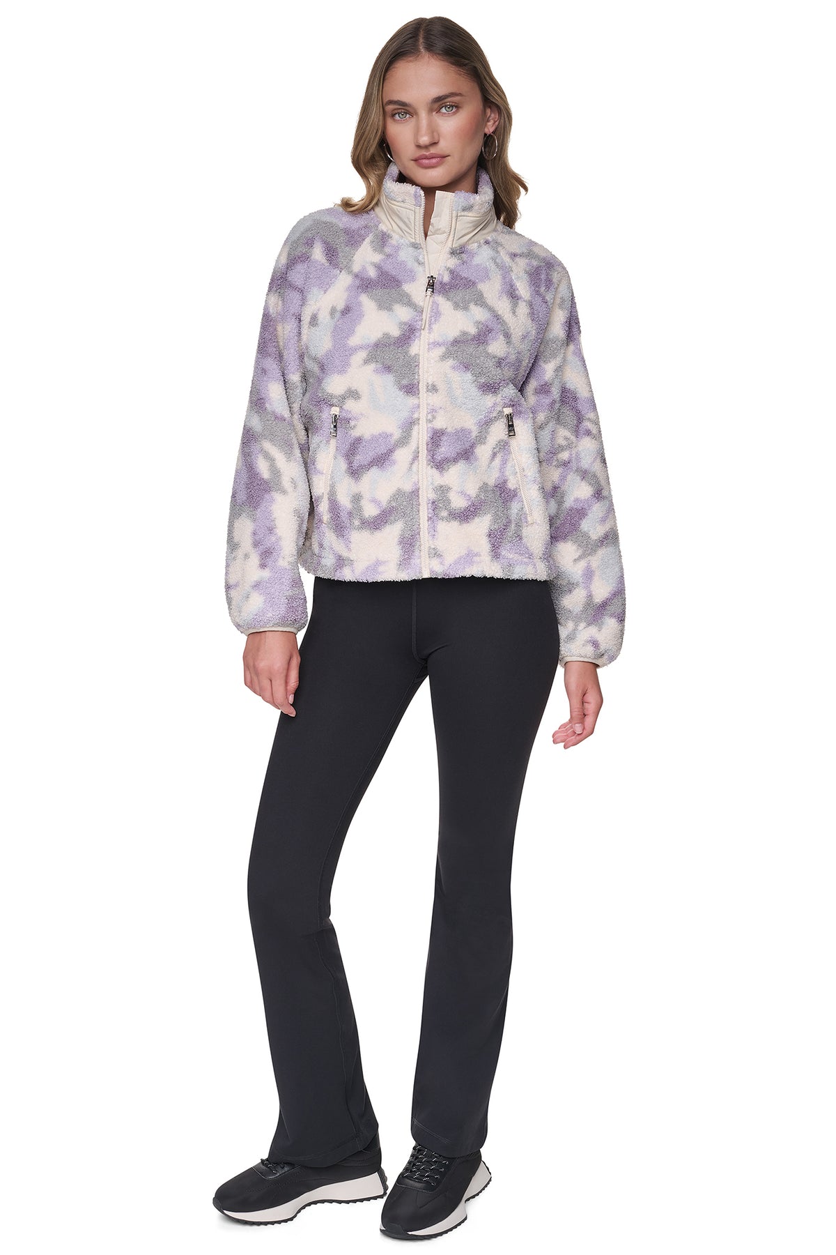 PRINTED SHERPA MOCK NECK JACKET VIEW 2