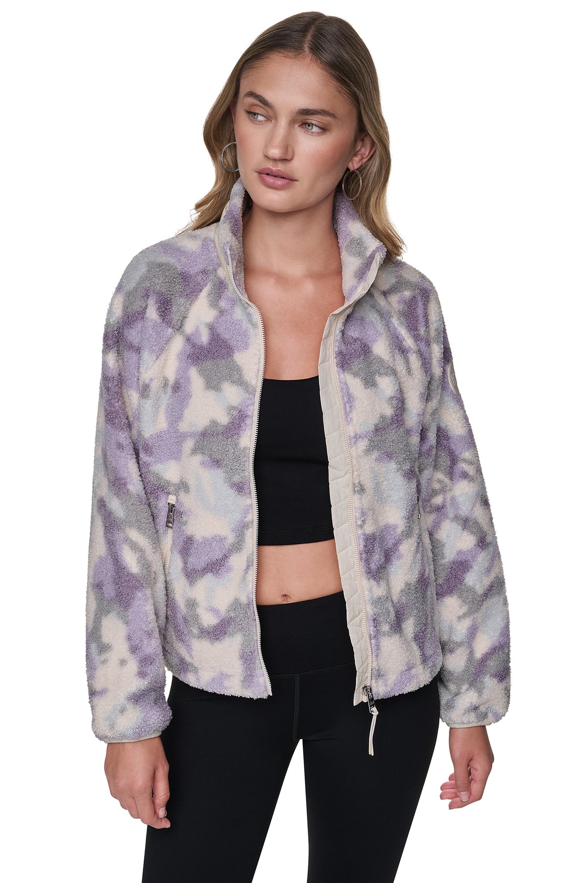 PRINTED SHERPA MOCK NECK JACKET VIEW 2