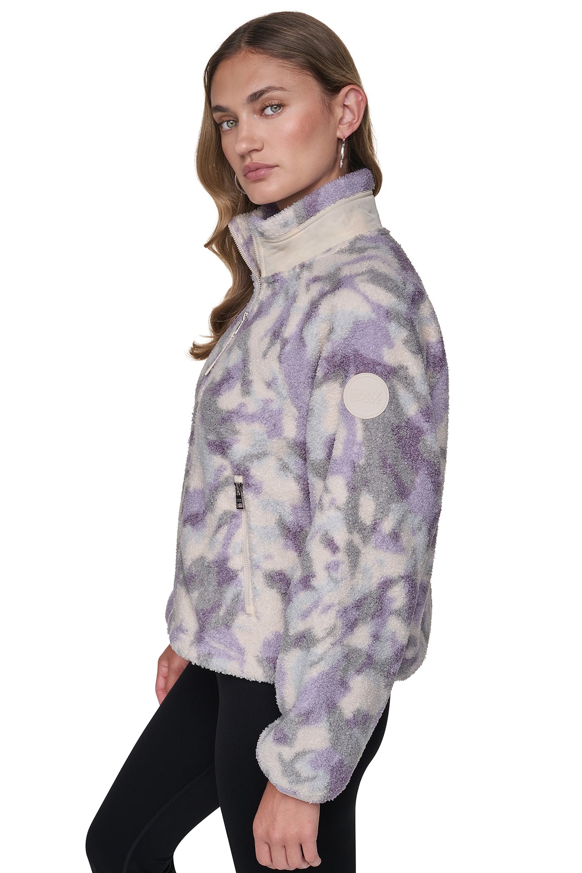 PRINTED SHERPA MOCK NECK JACKET VIEW 2