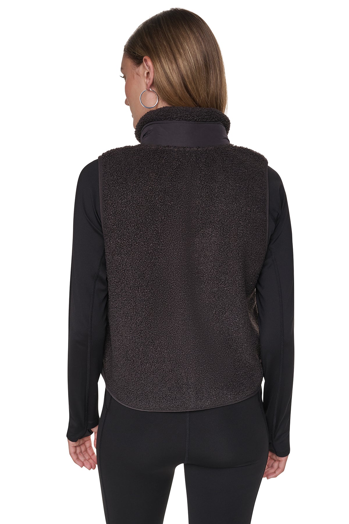 MOCK NECK SHERPA VEST VIEW 2