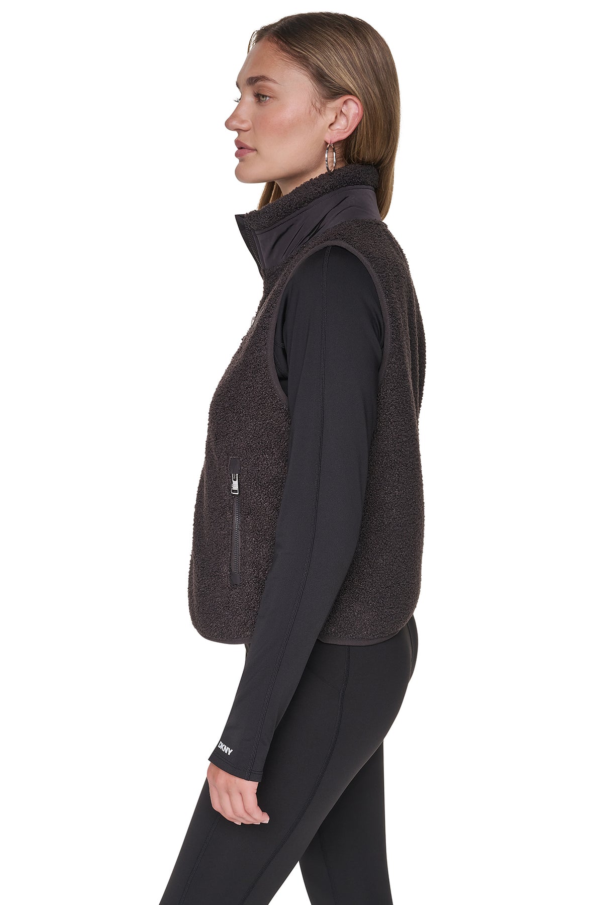 MOCK NECK SHERPA VEST VIEW 2