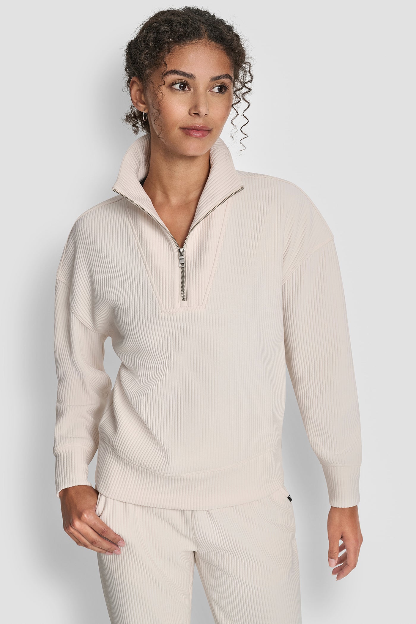 SAND TECH OTTOMAN HALF ZIP MOCK NECK PULLOVER, FRONT VIEW | New Arrivals