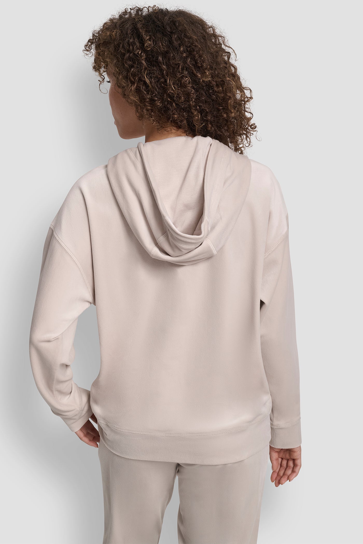 OAT EMBROIDERY LOGO FULL ZIP HOODIE WITH POCKETS, VIEW 2 | DKNY Sport