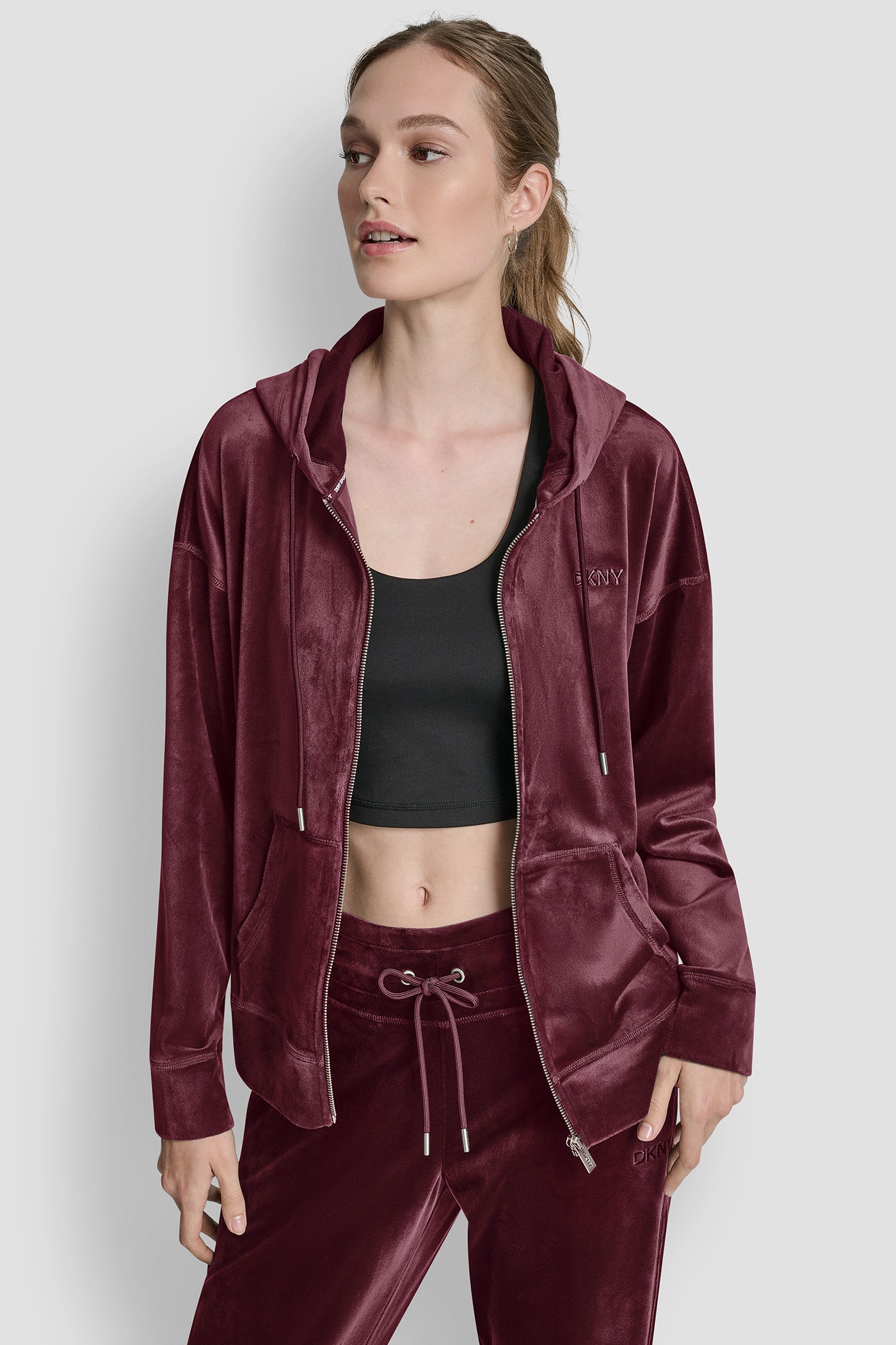 SYRAH HD EMBROIDERY LOGO FULL ZIP HOODIE WITH POCKETS, FRONT VIEW | New Arrivals
