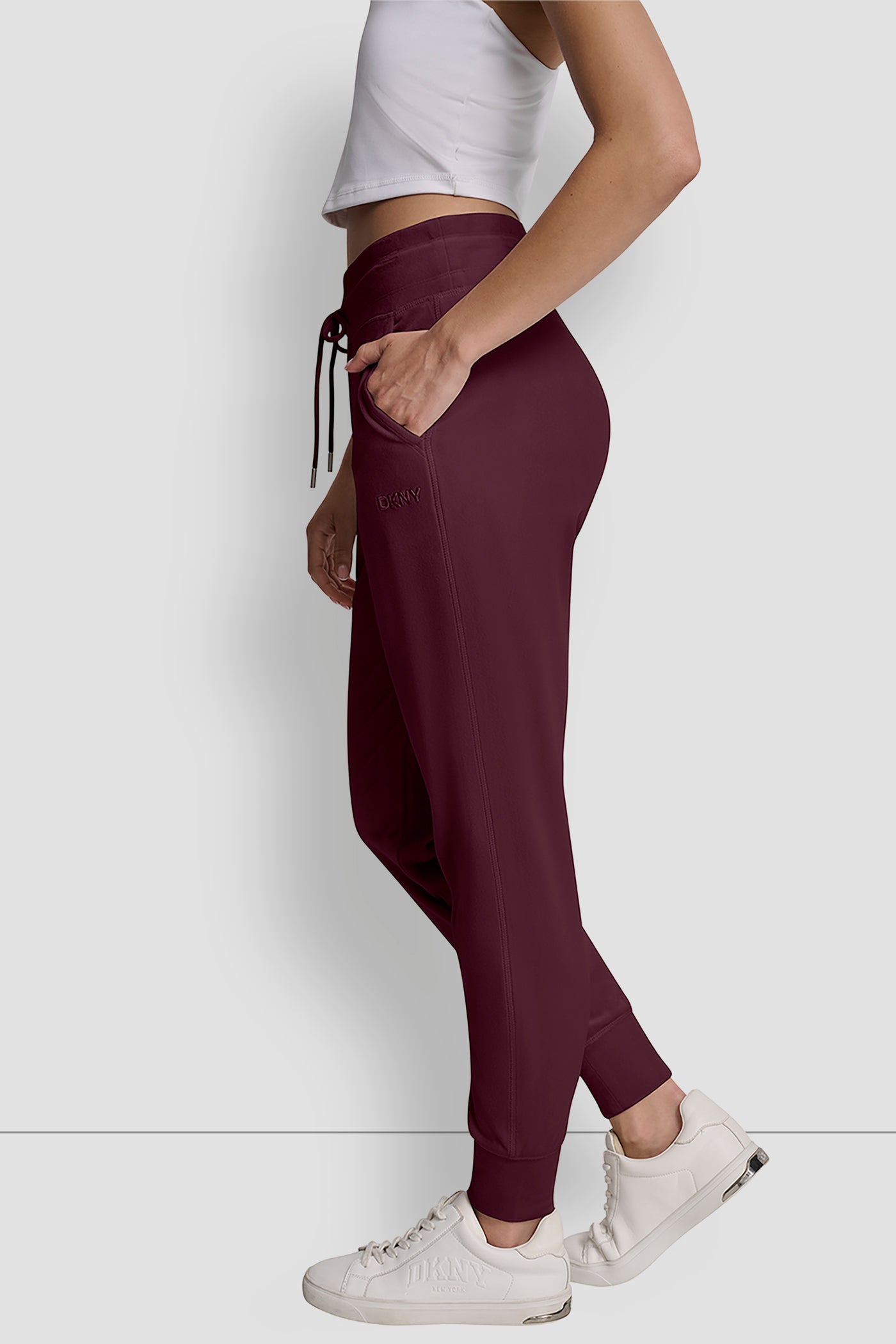 SYRAH EMBROIDERY LOGO CUFFED SLIM FIT JOGGER WITH POCKETS, BACK VIEW | New Arrivals