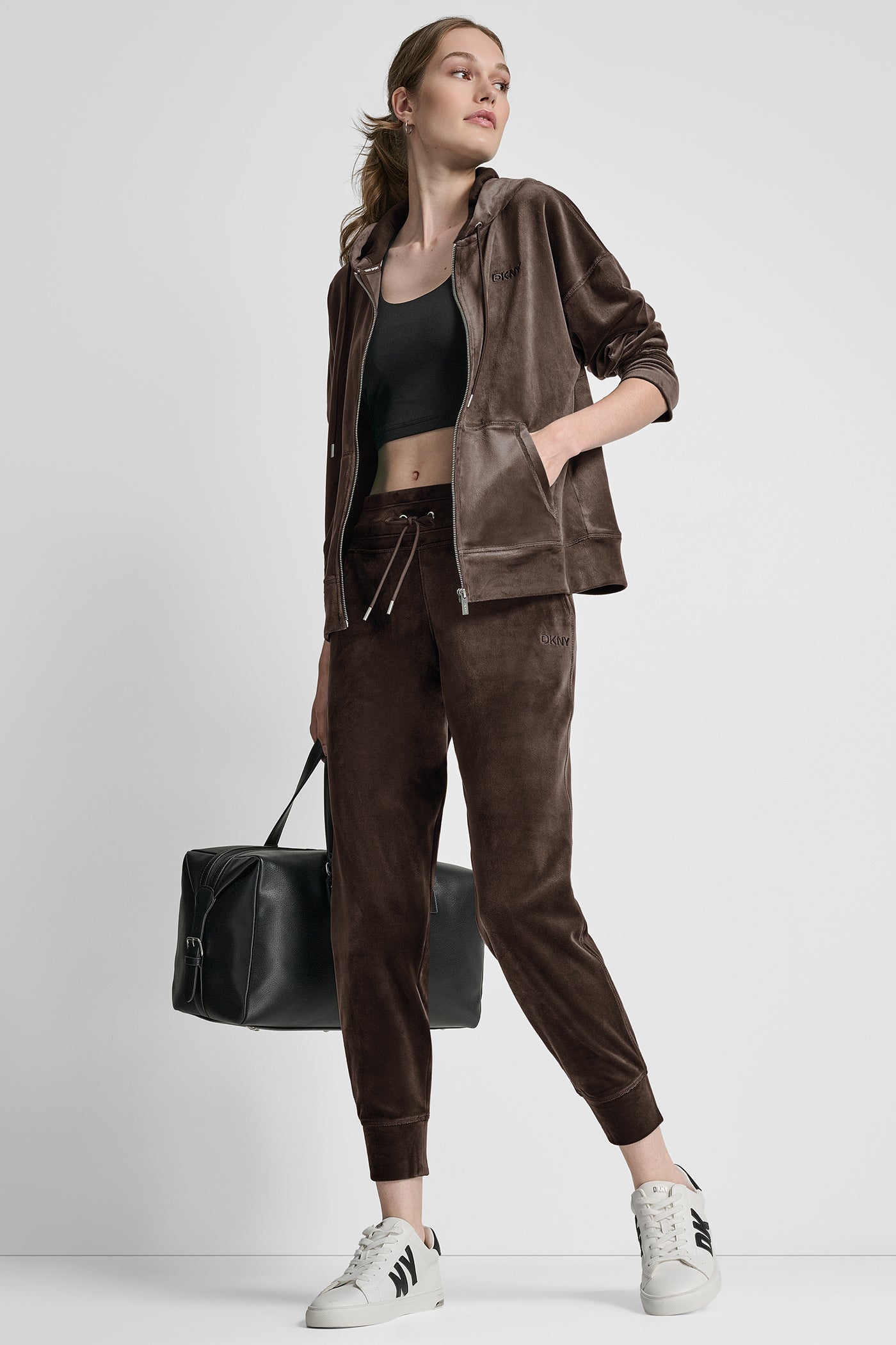 EMBROIDERY LOGO CUFFED SLIM FIT JOGGER WITH POCKETS VIEW 6 | DKNY Promo