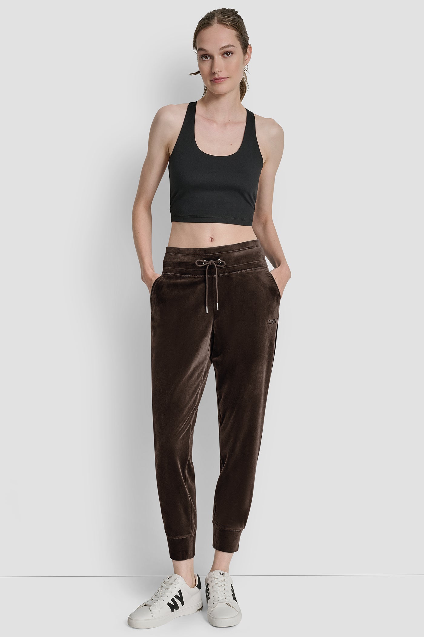EMBROIDERY LOGO CUFFED SLIM FIT JOGGER WITH POCKETS VIEW 5 | DKNY Promo