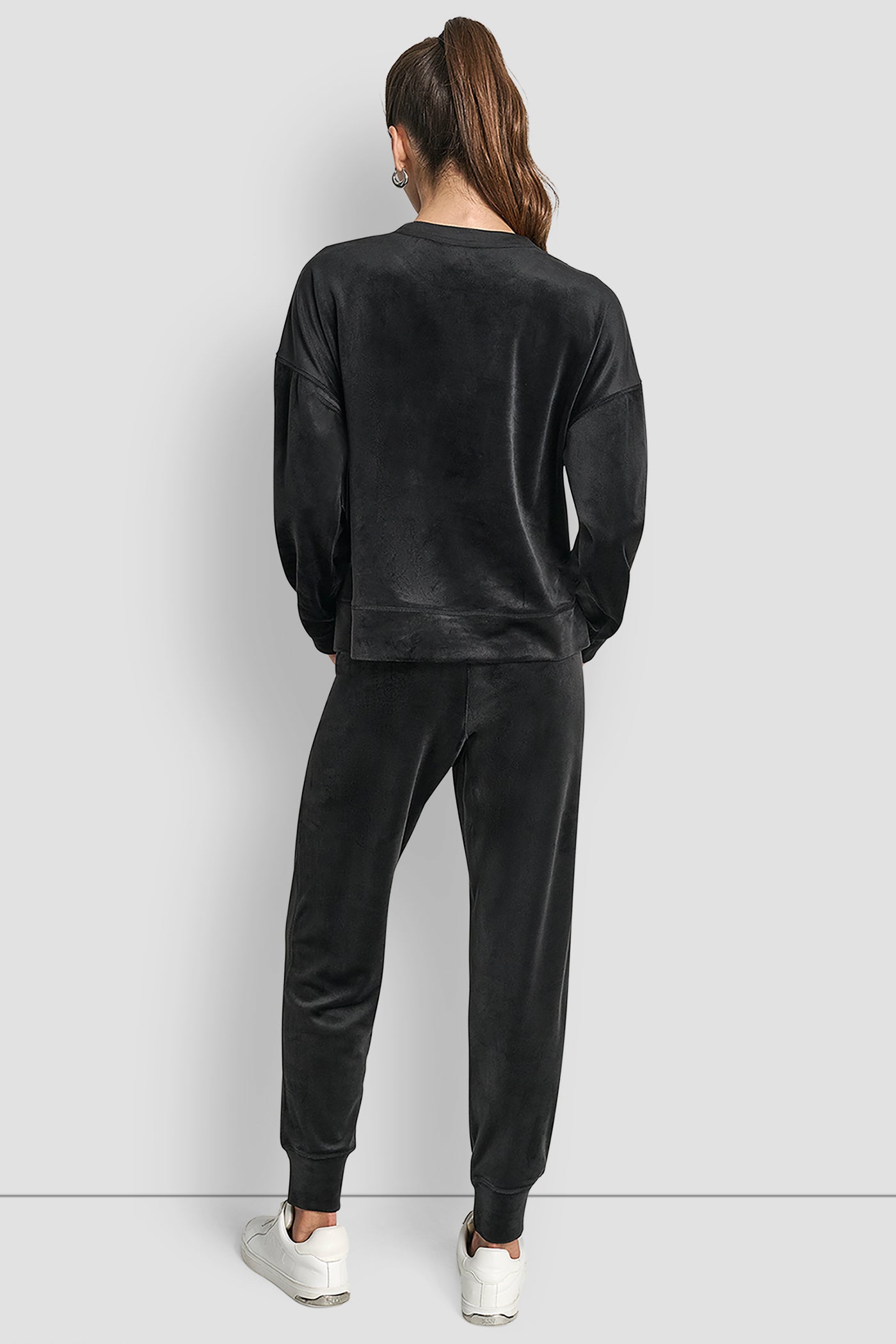 VELOUR RHINESTONE TWO TONE LOGO JOGGER VIEW 5 | DKNY Promo