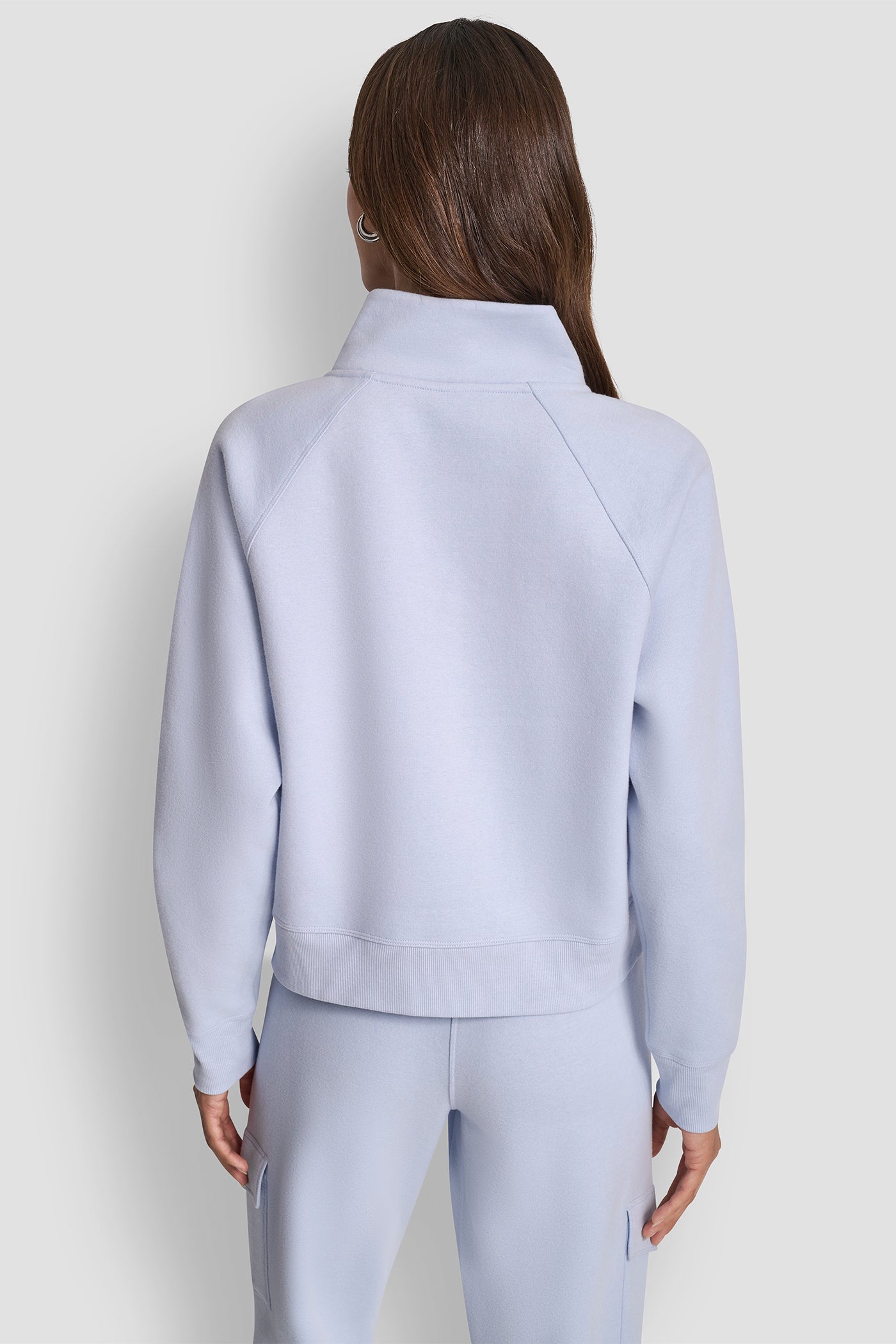 FROST BLUE LOGO EMBELLISHED HALF ZIP SWEATSHIRT, BACK VIEW | New Arrivals