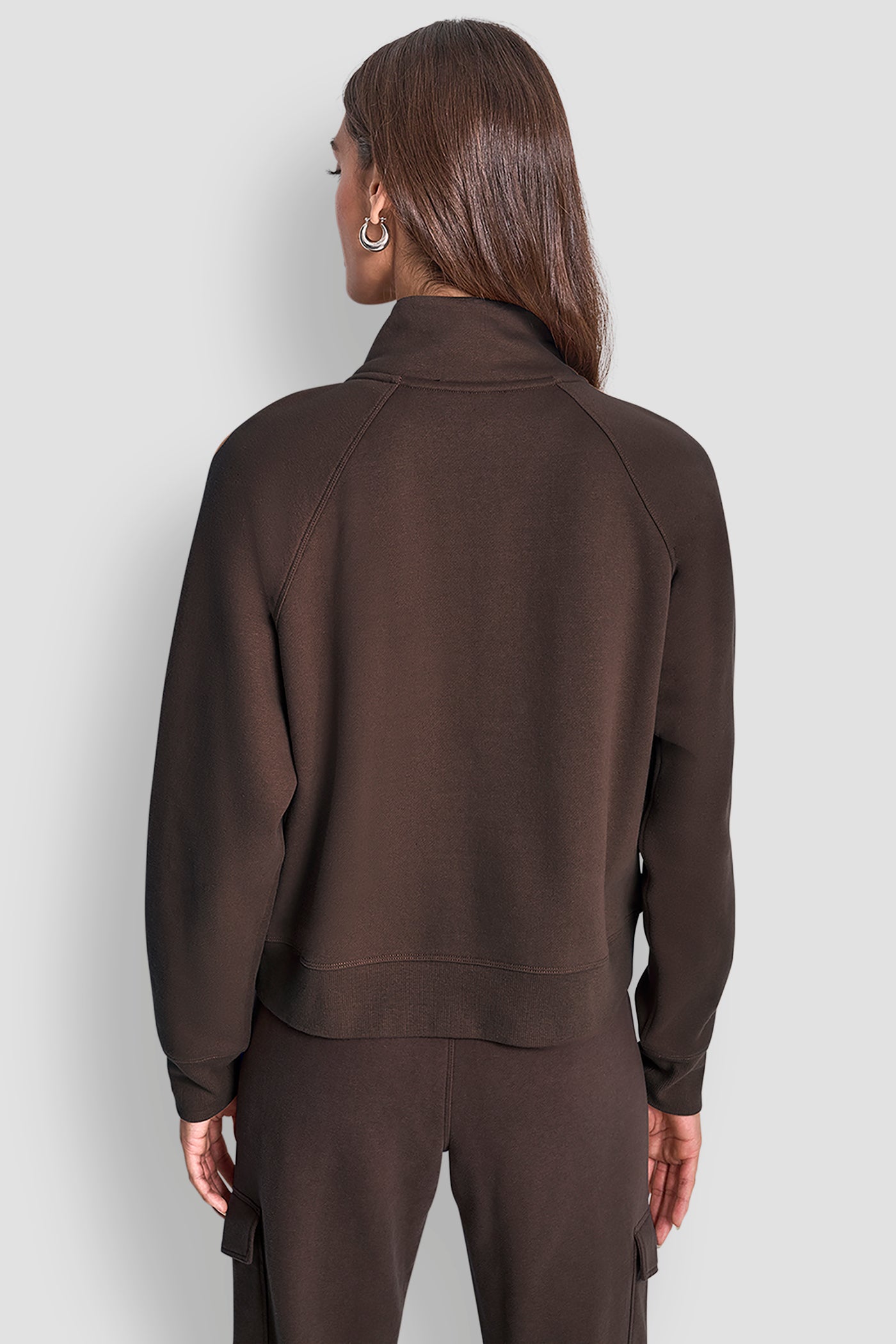 ESPRESSO LOGO-EMBELLISHED HALF-ZIP SWEATSHIRT, VIEW 2 | Sweatshirts & Joggers