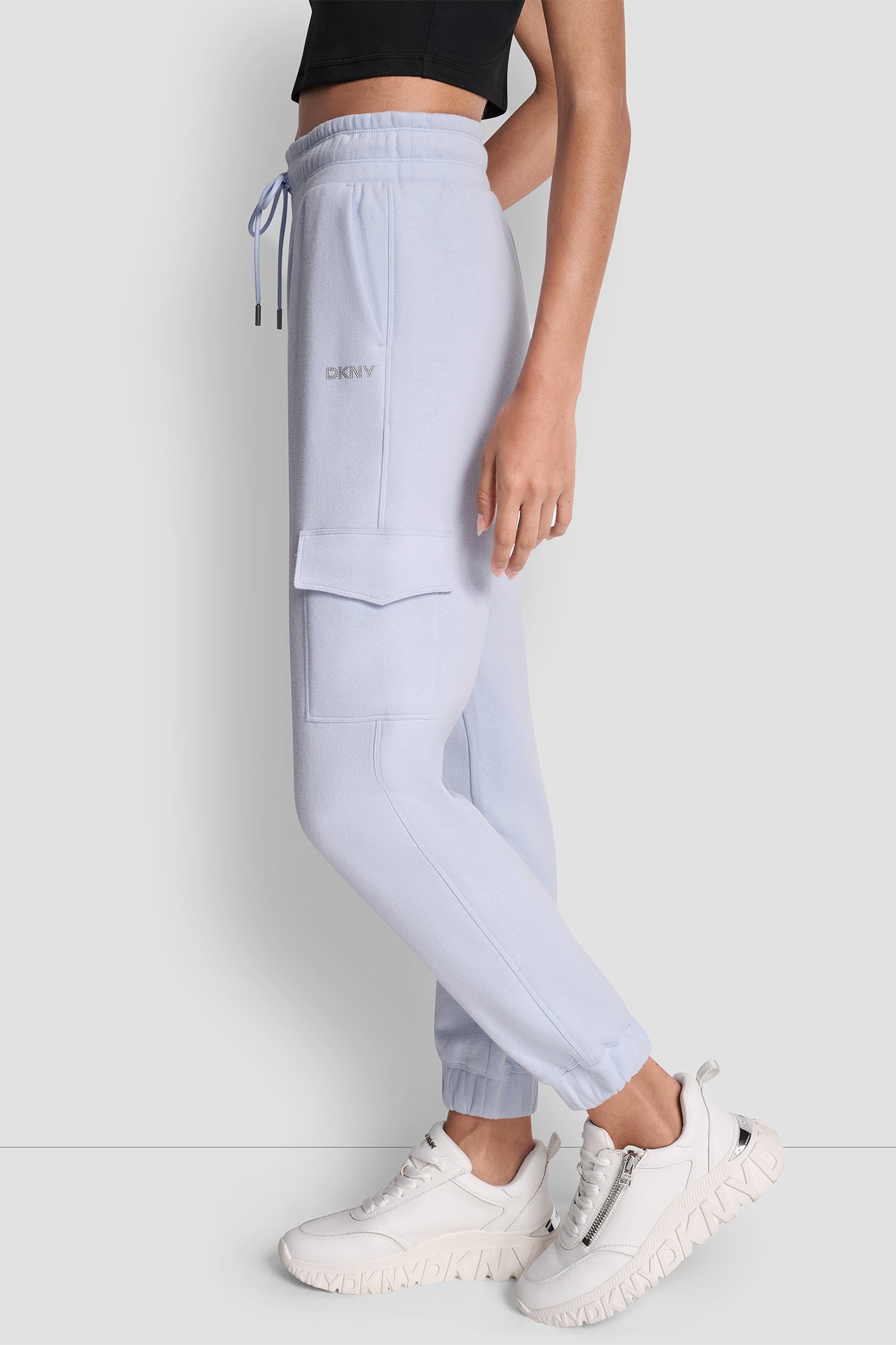 HIGH RISE LOGO EMBELLISHED SLIM CARGO JOGGER VIEW 4 | Sweatshirts & Joggers