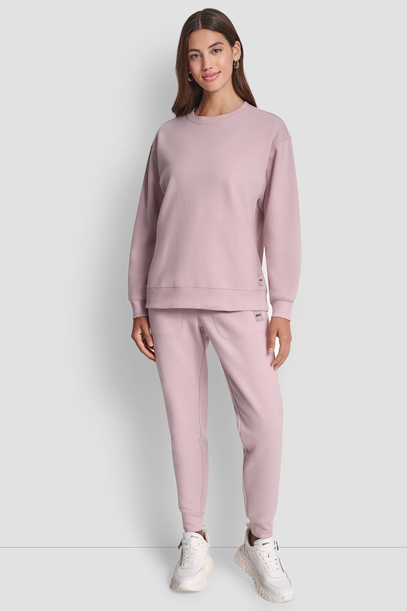 TONAL LOGO PATCH CREW NECK LONG LINE PULLOVER VIEW 7 | New Arrivals