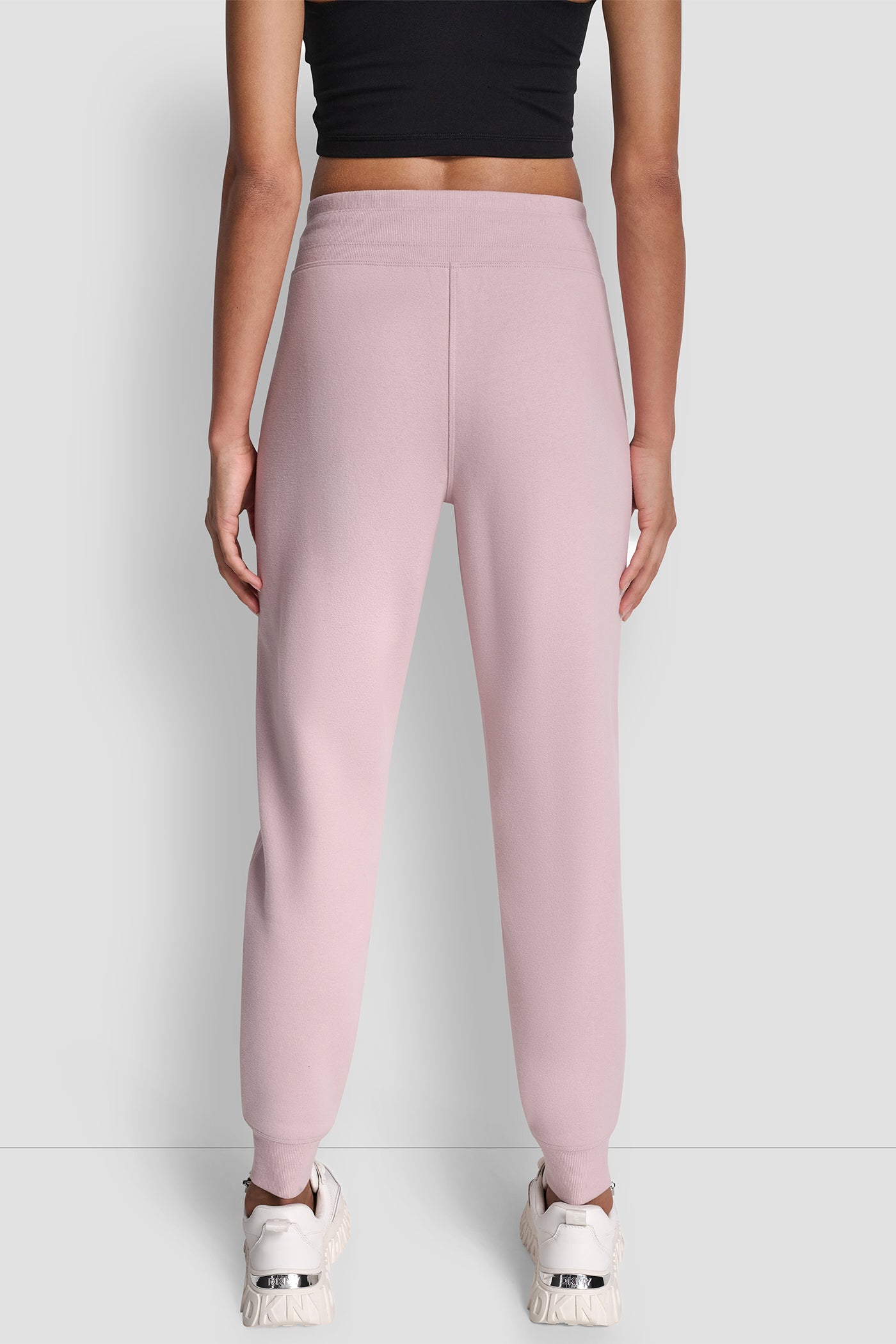 ALLURE TONAL LOGO PATCH LOGO RIB TRIM JOGGER WITH POCKETS, BACK VIEW | New Arrivals