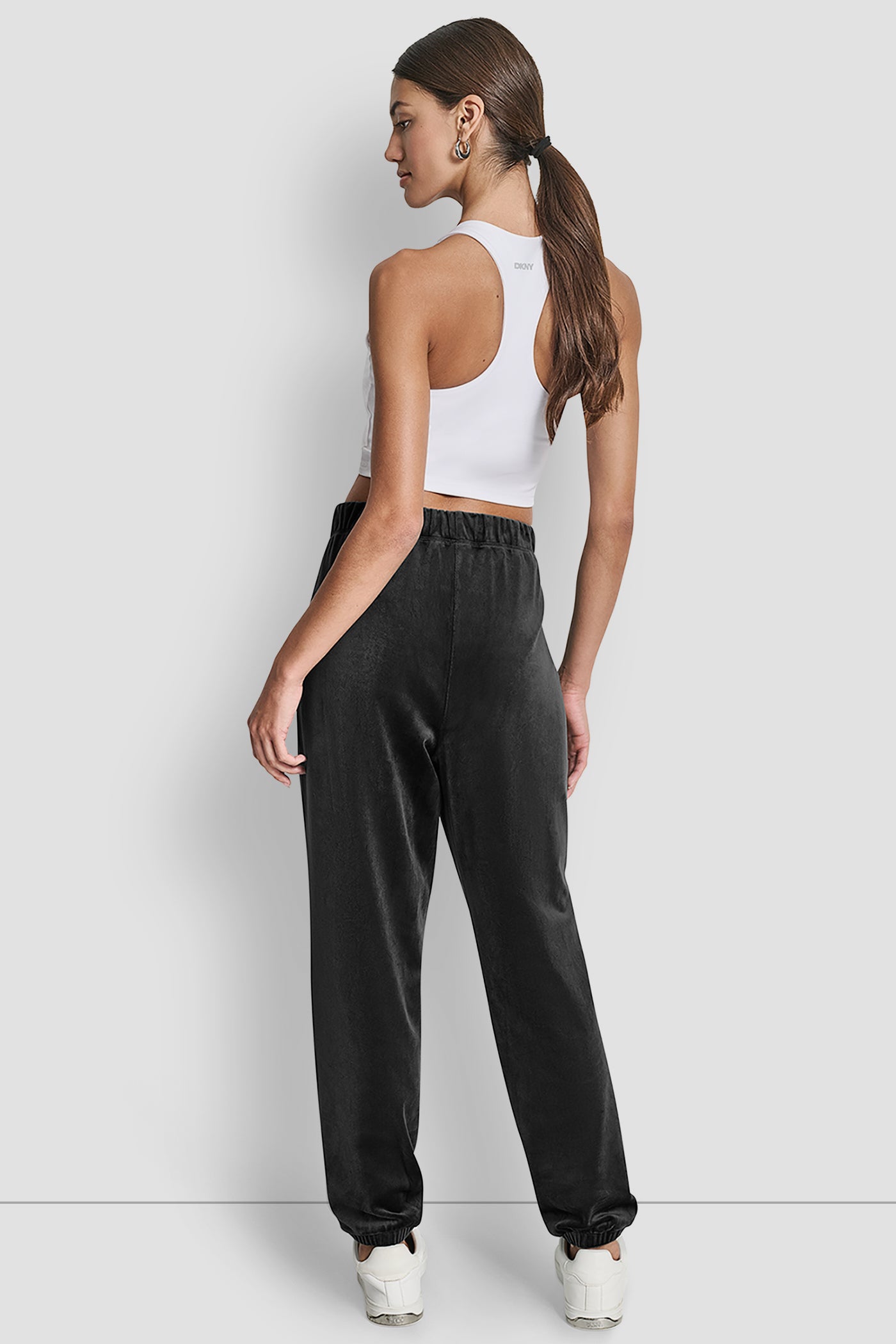 HIGH-RISE RHINESTONE LOGO RELAXED JOGGER VIEW 5 | DKNY Promo
