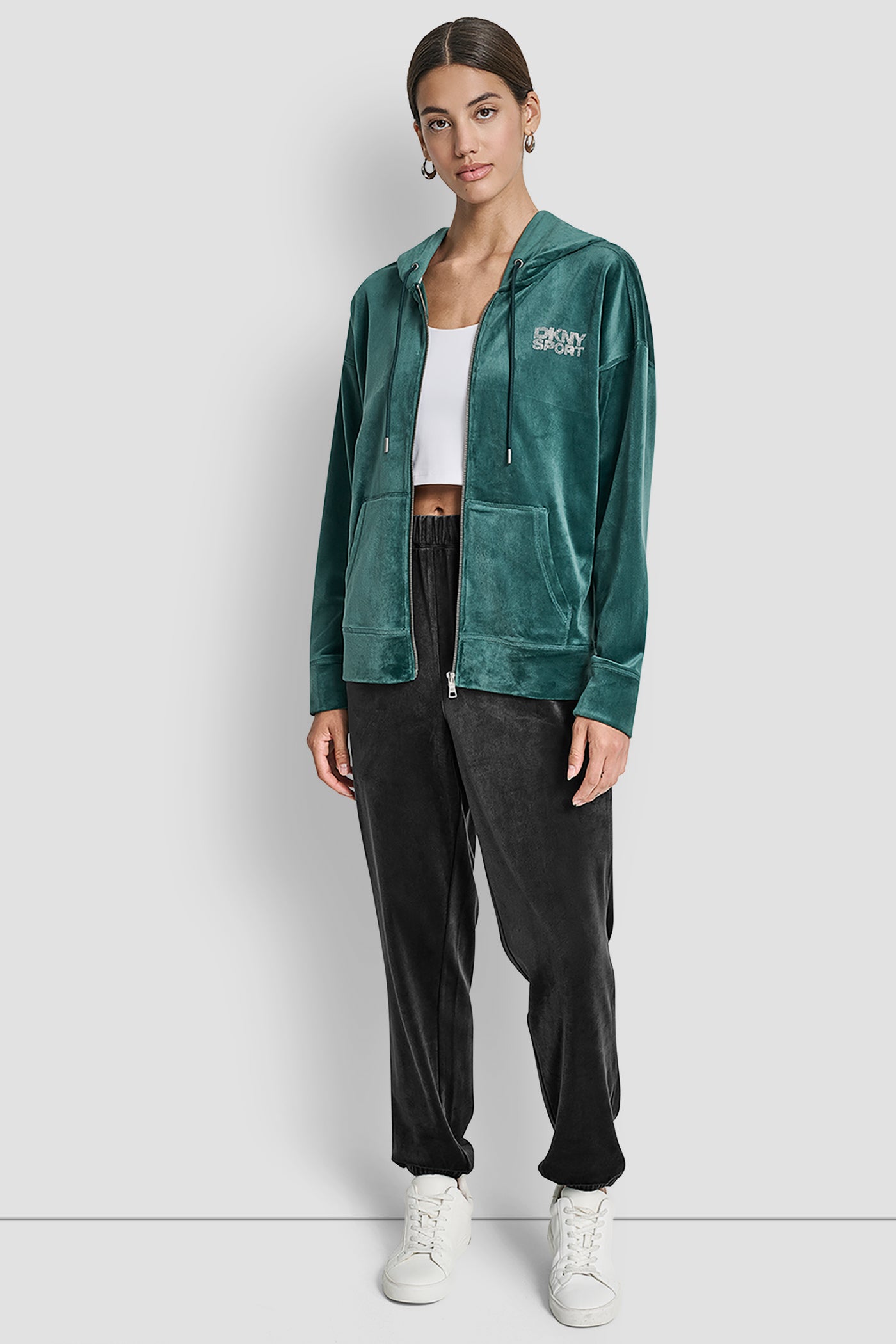 HIGH-RISE RHINESTONE LOGO RELAXED JOGGER VIEW 6 | DKNY Promo