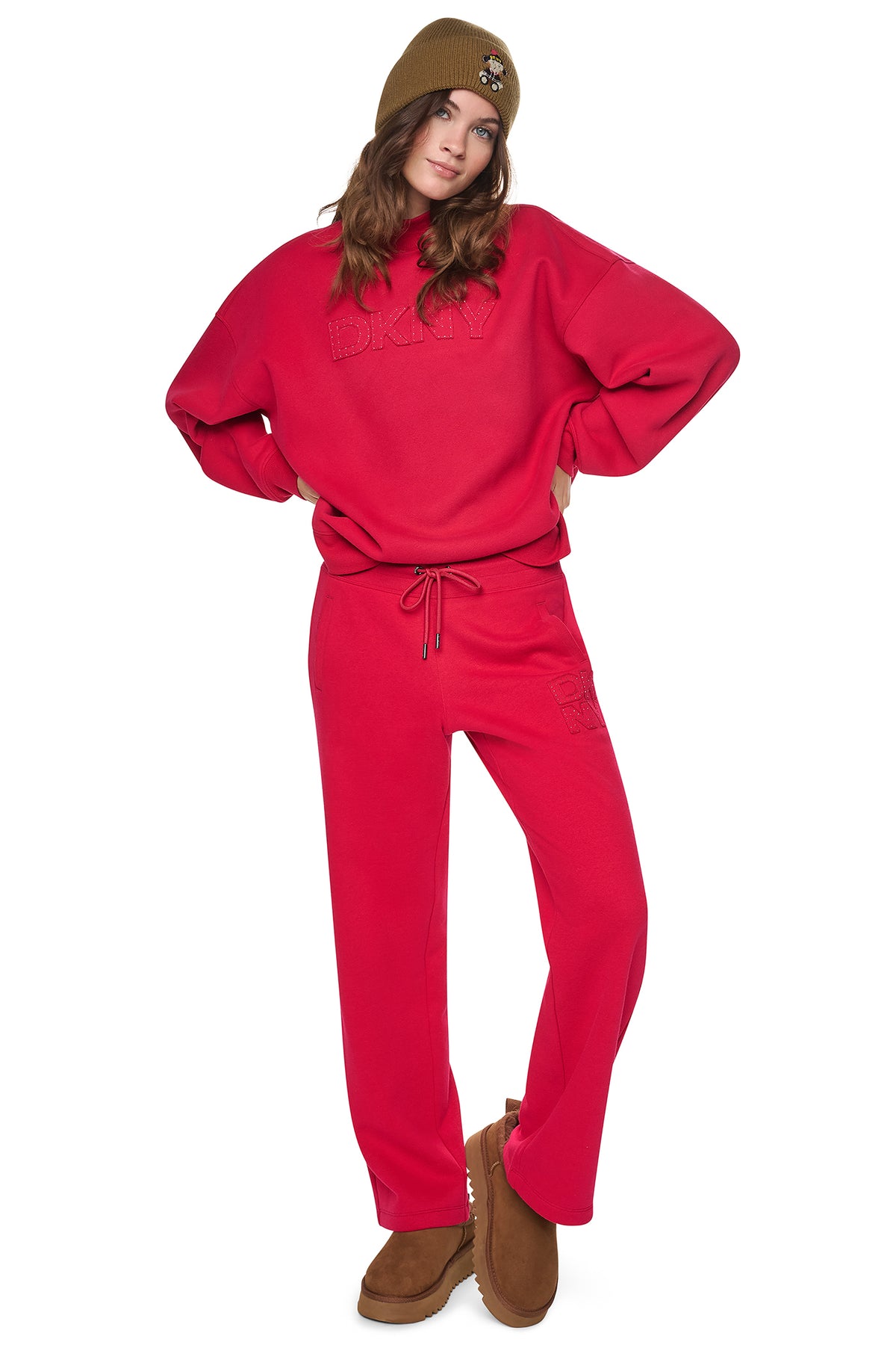 HIGH-RISE LOGO PATCH STRAIGHT LEG PANT VIEW 1