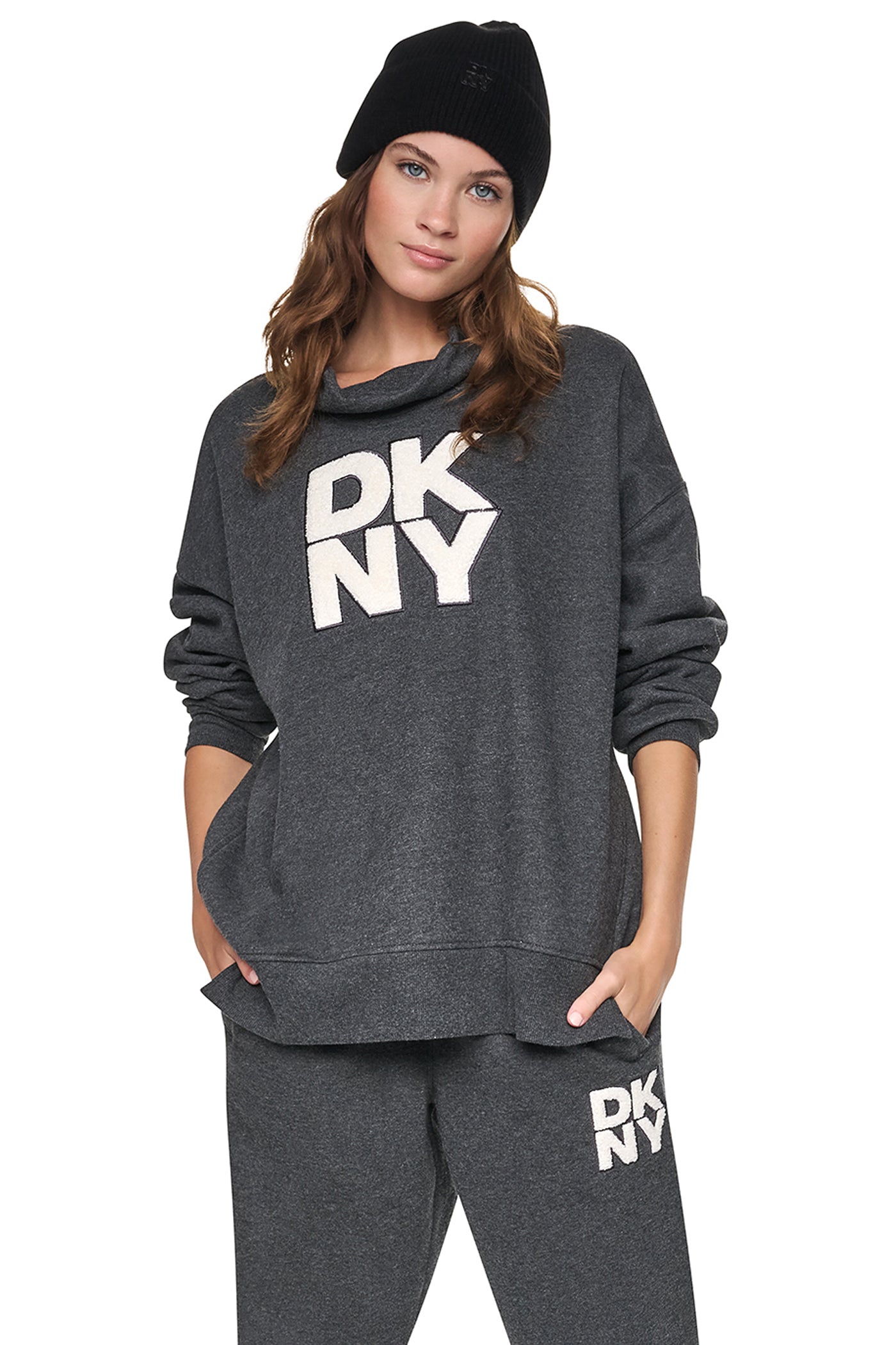 CHENILLE LOGO MOCK NECK SWEATSHIRT VIEW 1