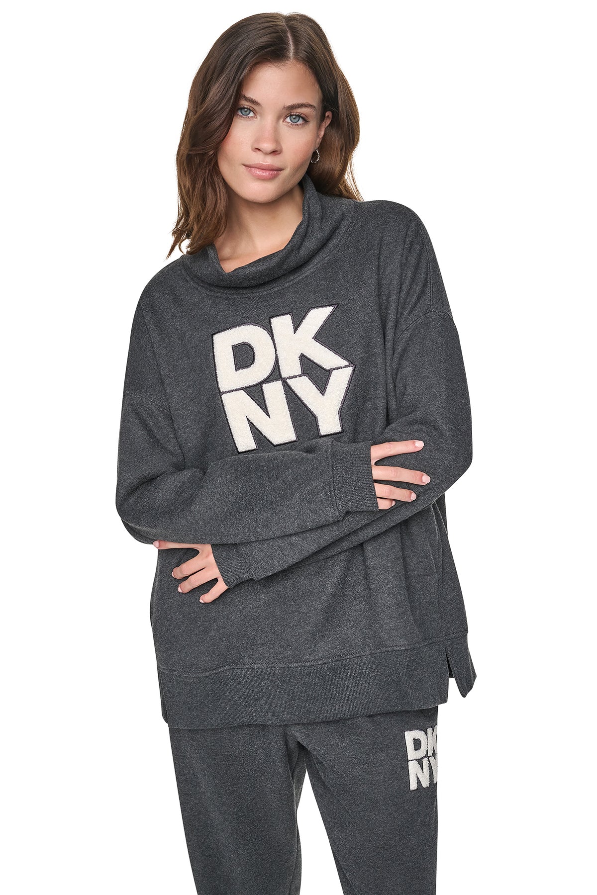CHENILLE LOGO MOCK NECK SWEATSHIRT VIEW 2