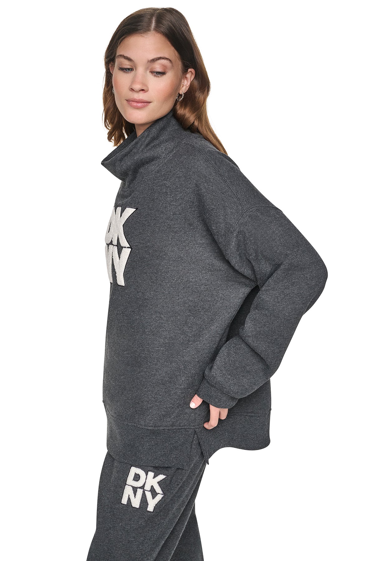 CHENILLE LOGO MOCK NECK SWEATSHIRT VIEW 2